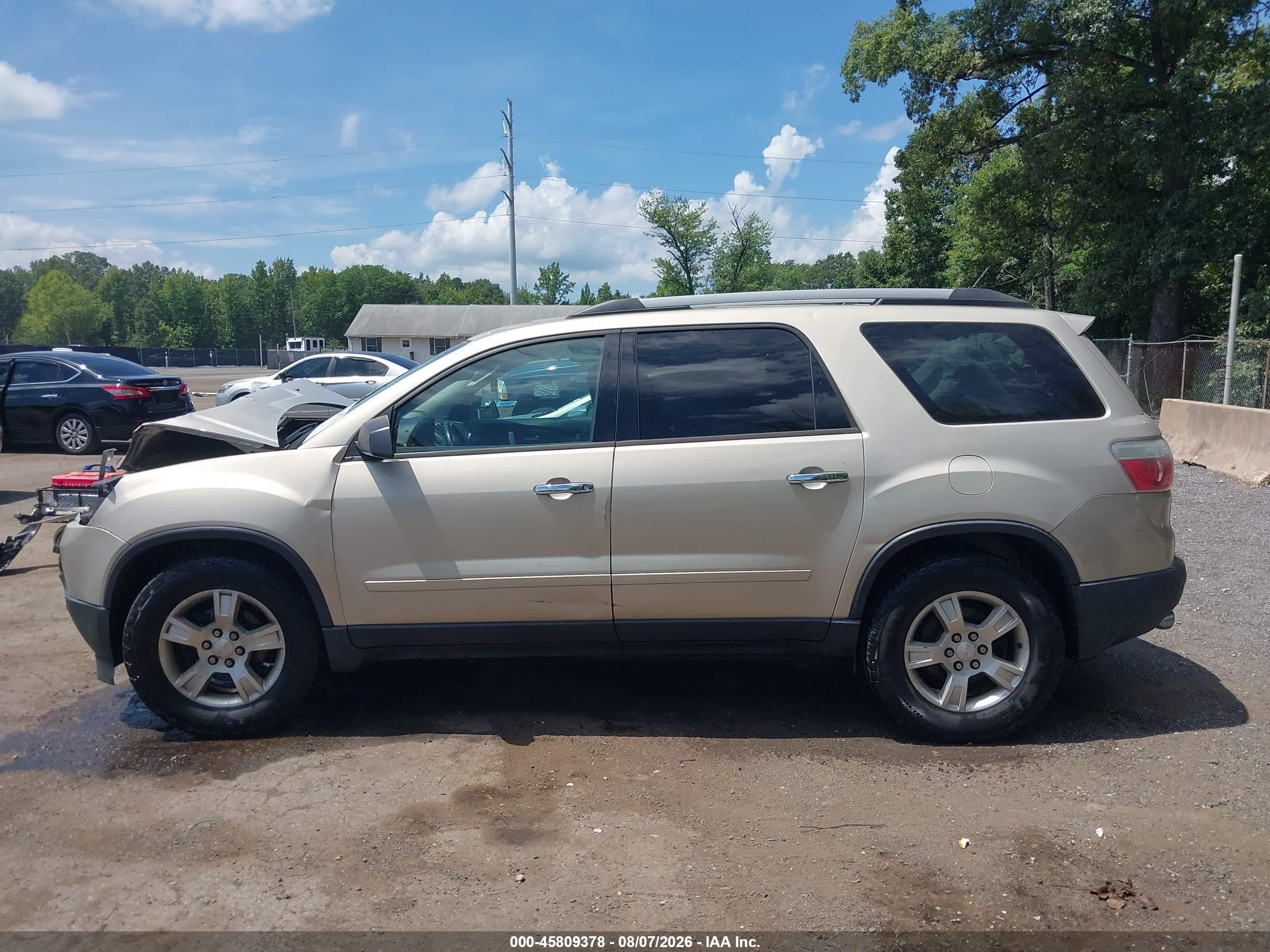 2012 Gmc Acadia Sle Золотой vin: 1GKKRPED0CJ269038
