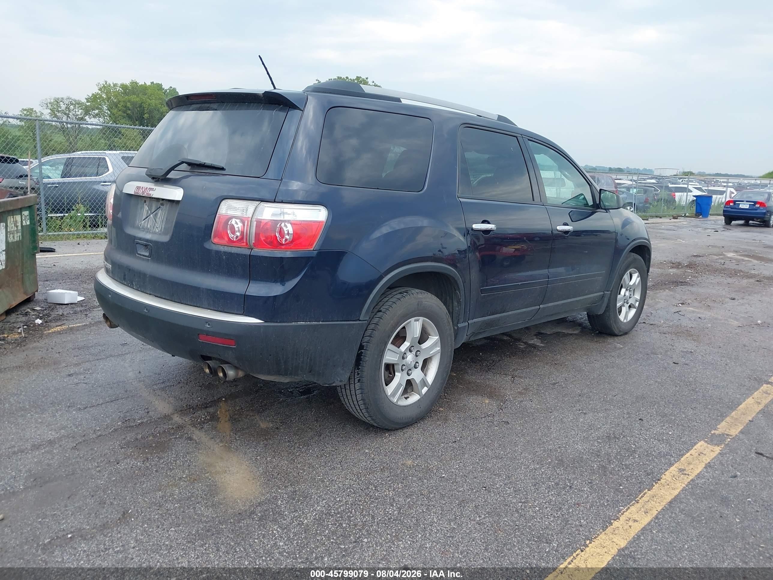 2012 Gmc Acadia Sle Blue vin: 1GKKRPED0CJ366949