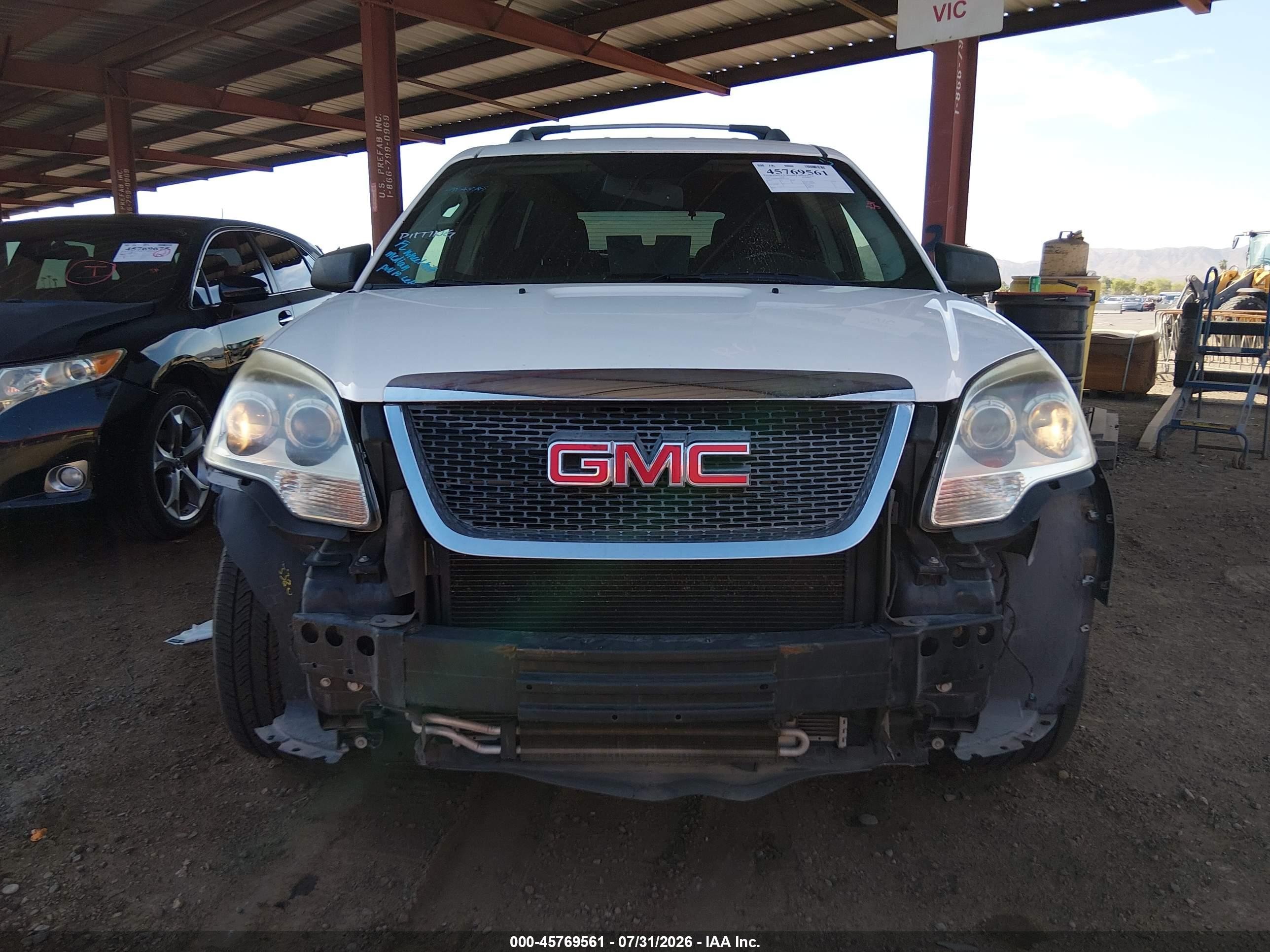 2012 Gmc Acadia Sle White vin: 1GKKRPED0CJ411744