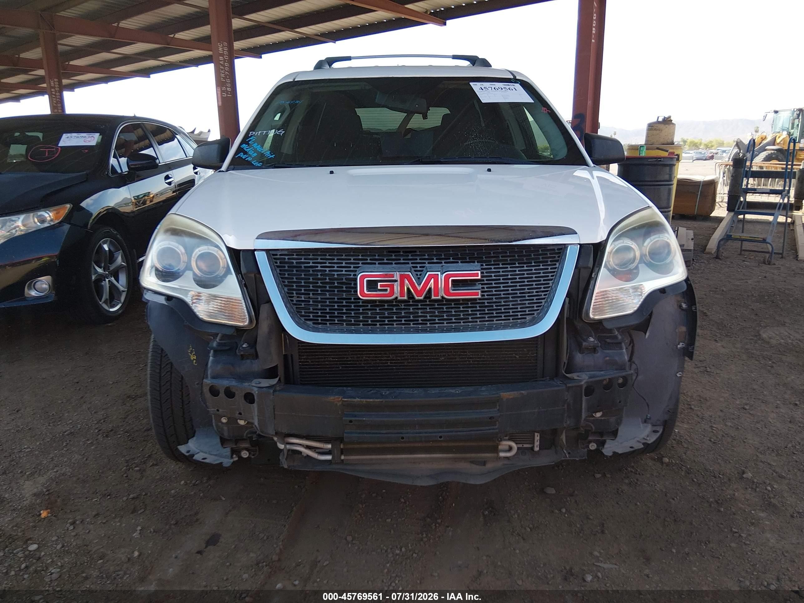 2012 Gmc Acadia Sle White vin: 1GKKRPED0CJ411744