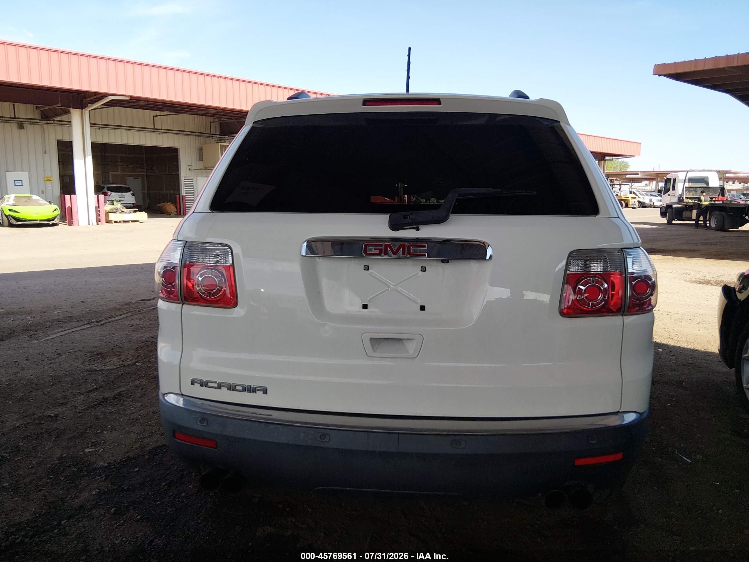 2012 Gmc Acadia Sle White vin: 1GKKRPED0CJ411744