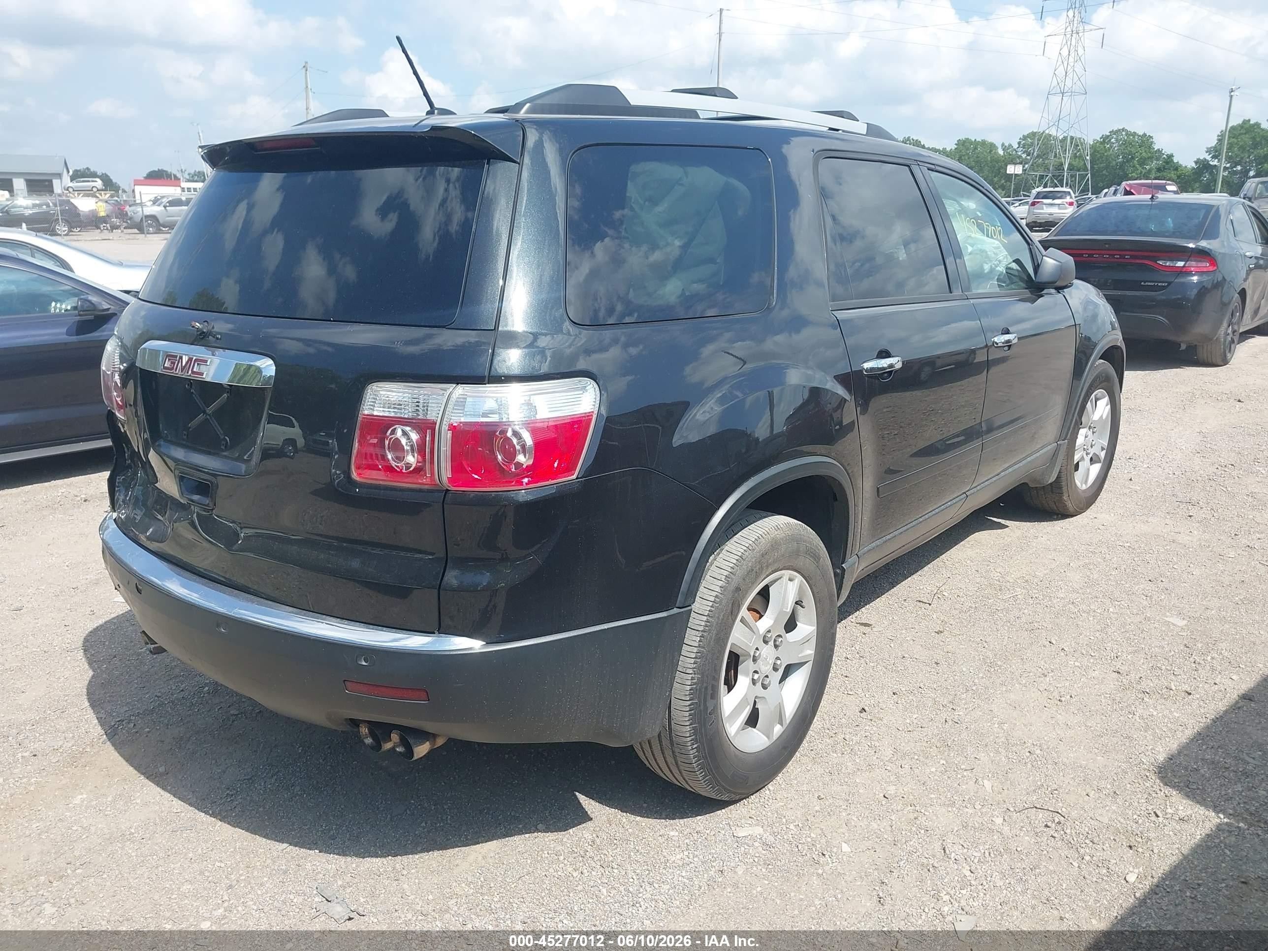 2011 Gmc Acadia Sle Black vin: 1GKKRPED1BJ394323