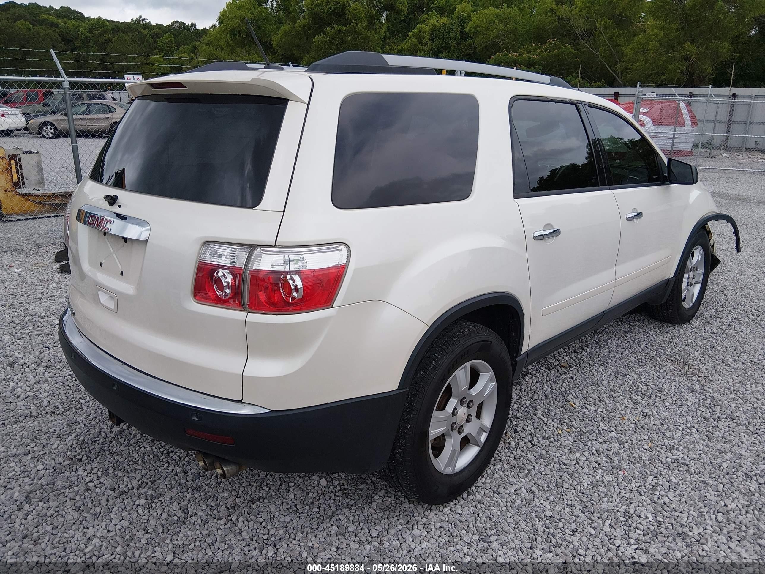 2012 Gmc Acadia Sle Белый vin: 1GKKRPED2CJ228569