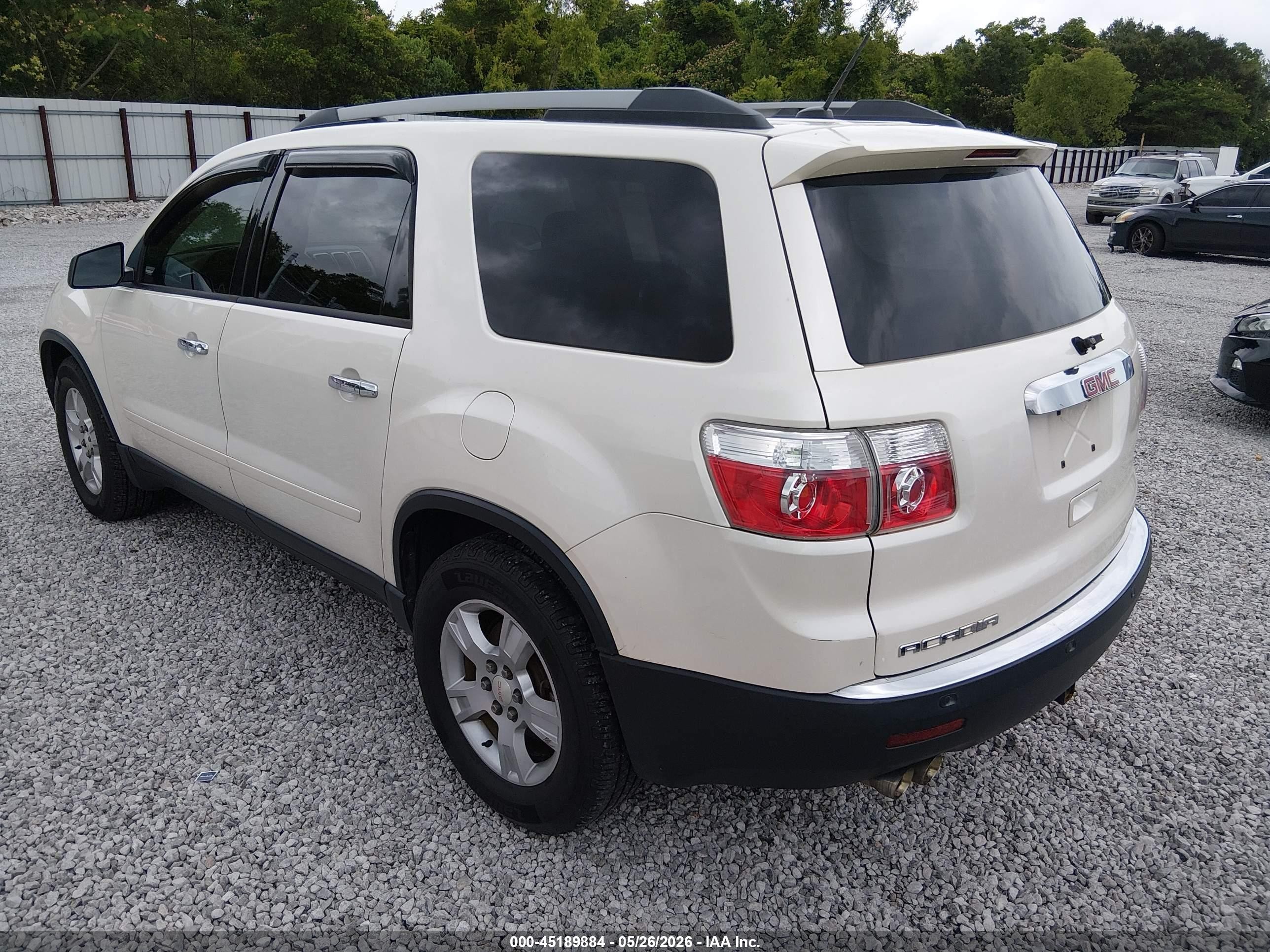2012 Gmc Acadia Sle Белый vin: 1GKKRPED2CJ228569