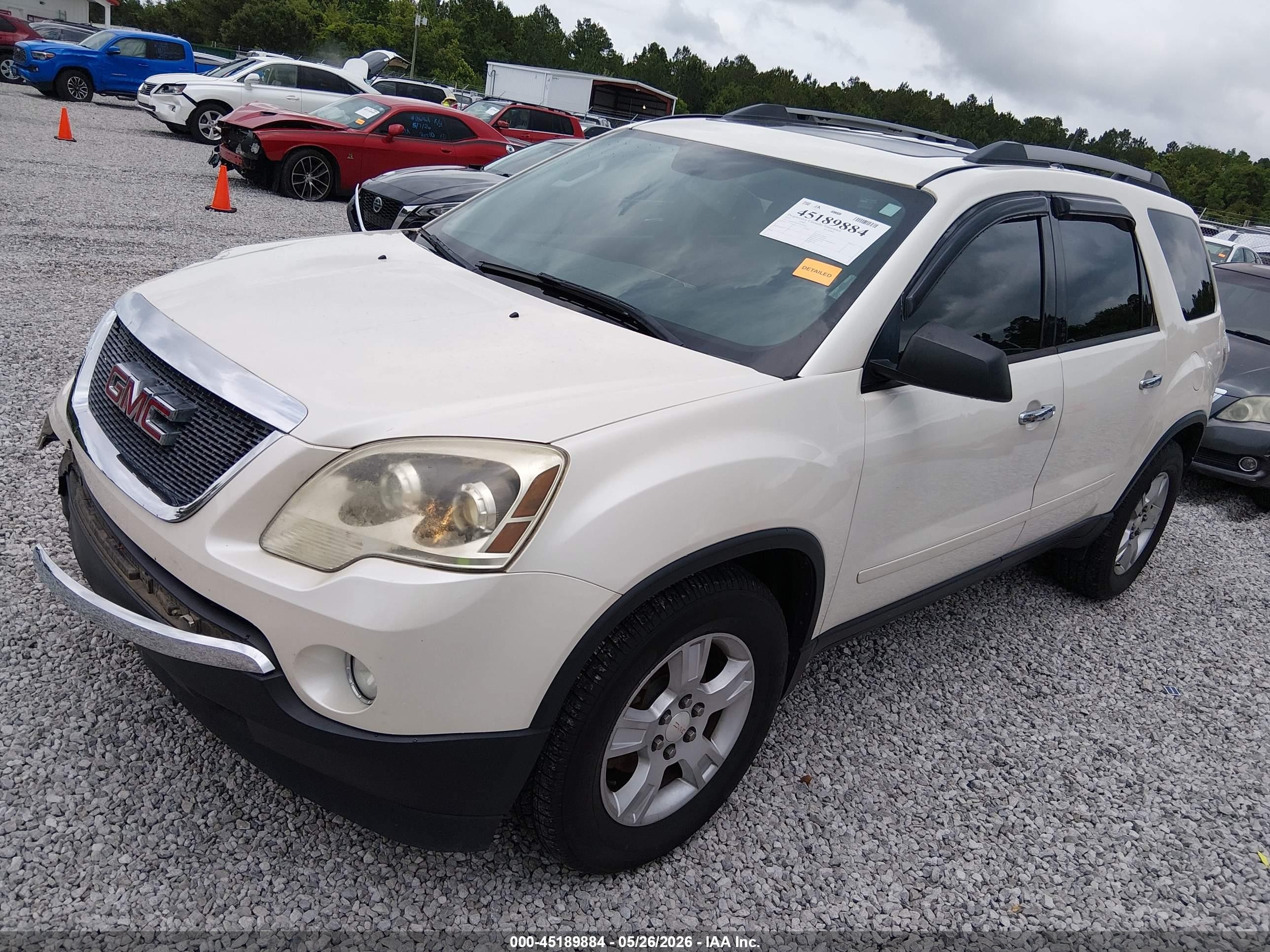 2012 Gmc Acadia Sle Белый vin: 1GKKRPED2CJ228569