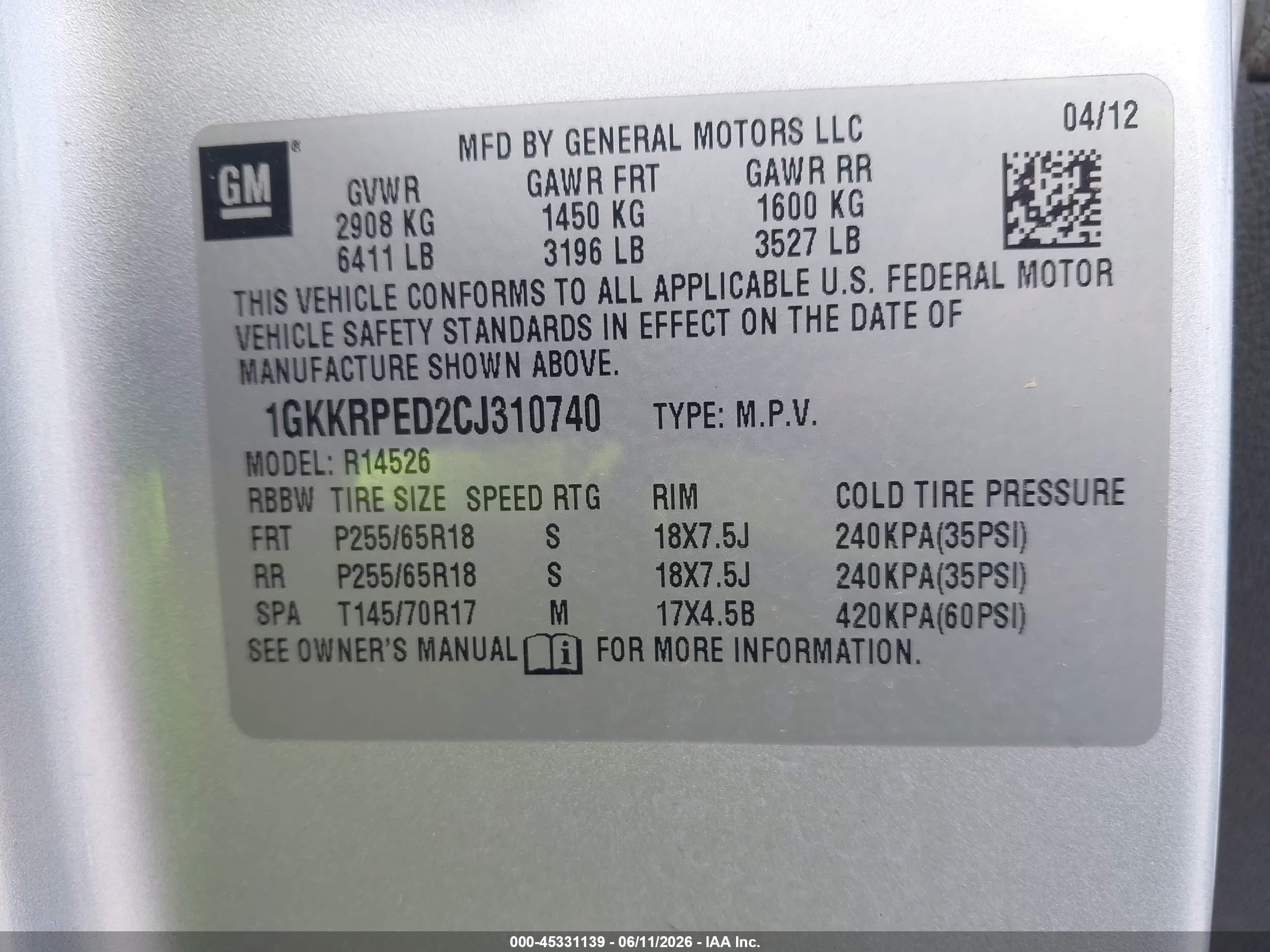2012 Gmc Acadia Sle Silver vin: 1GKKRPED2CJ310740