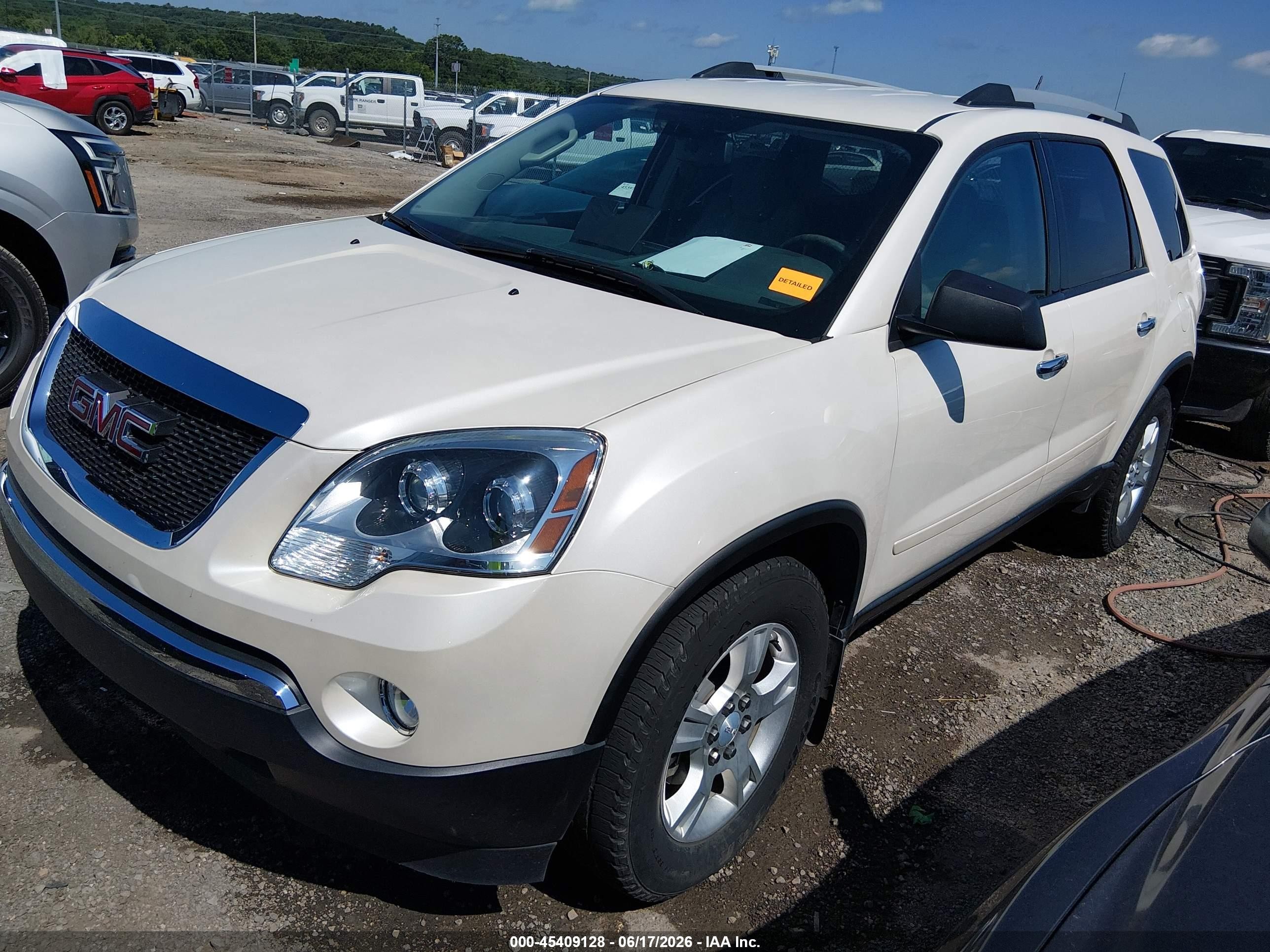 2012 Gmc Acadia Sle White vin: 1GKKRPED3CJ363432