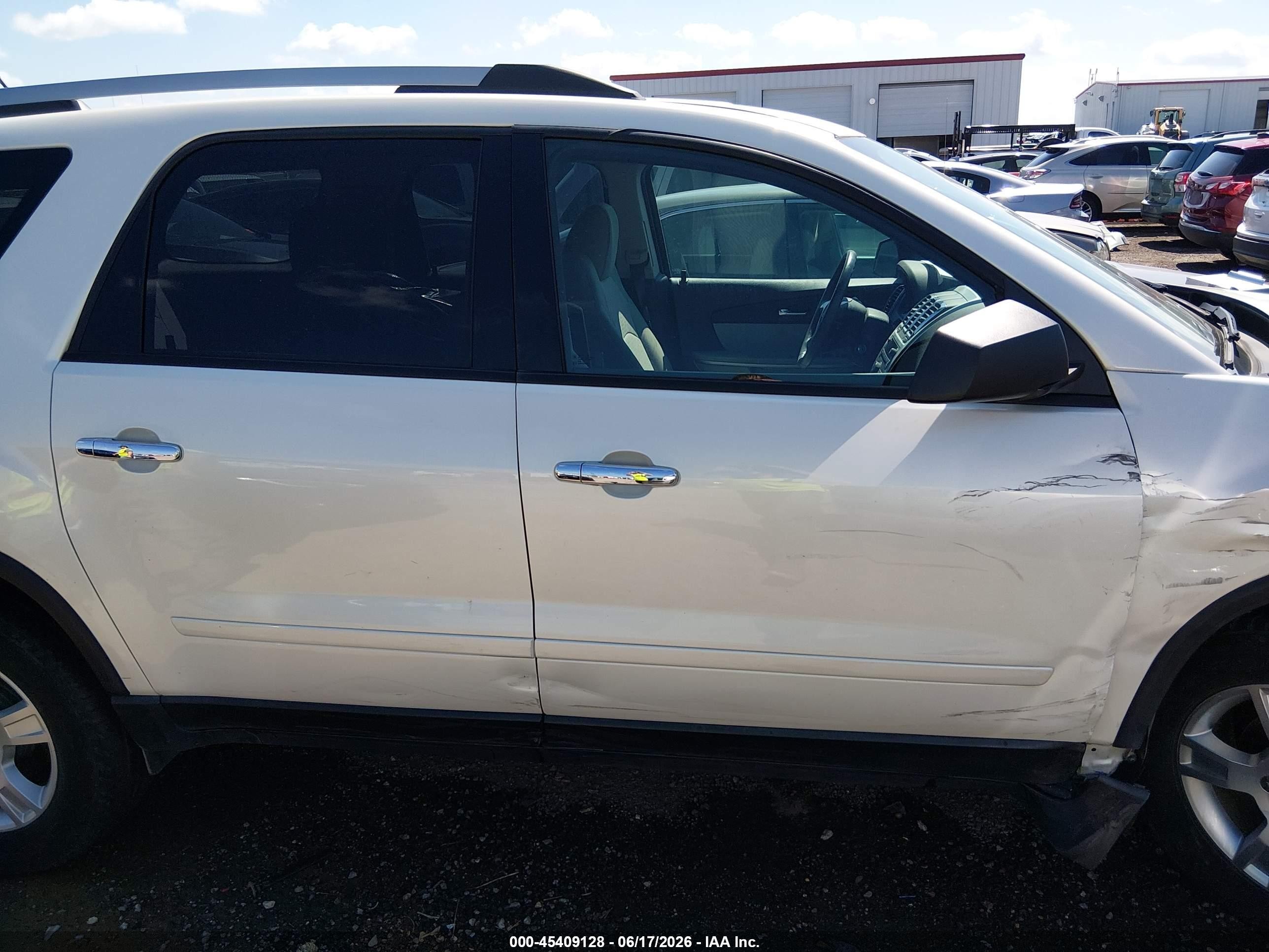 2012 Gmc Acadia Sle White vin: 1GKKRPED3CJ363432