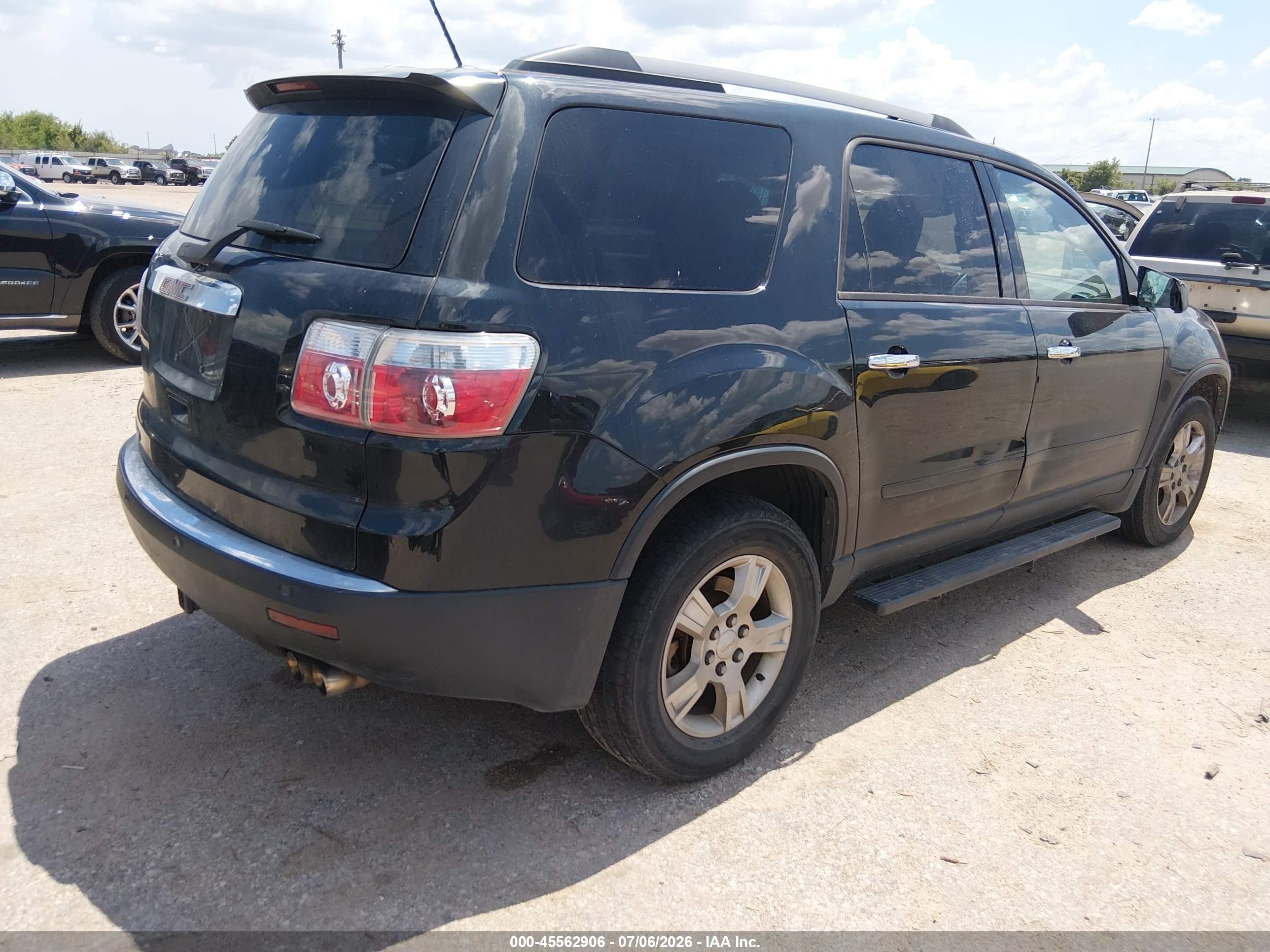 2012 Gmc Acadia Sle Black vin: 1GKKRPED4CJ186468