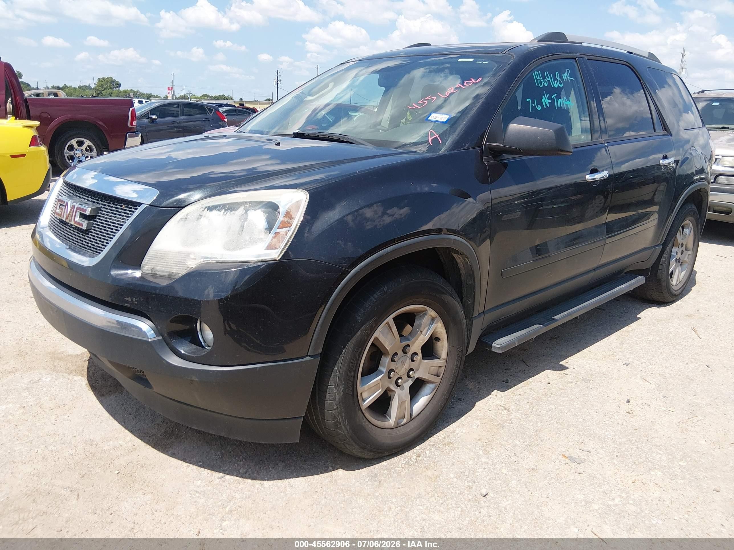 2012 Gmc Acadia Sle Black vin: 1GKKRPED4CJ186468