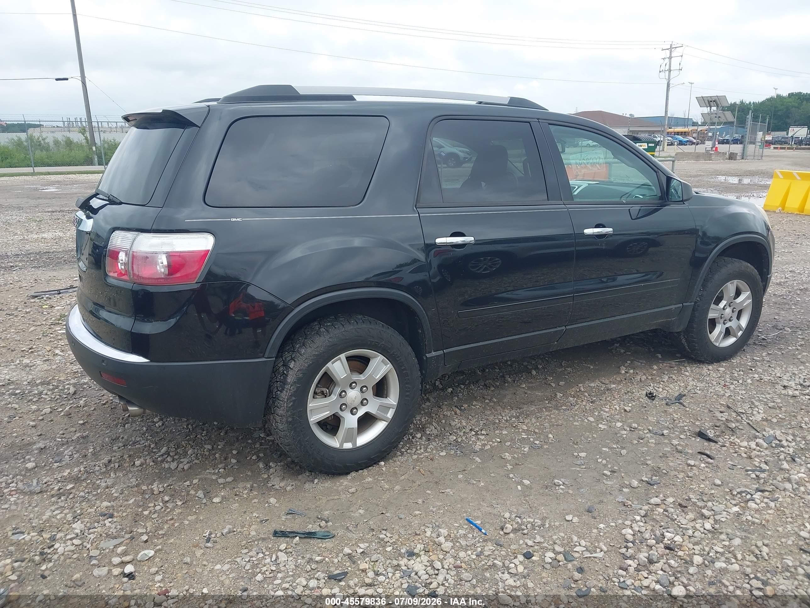 2012 Gmc Acadia Sle Black vin: 1GKKRPED4CJ205892