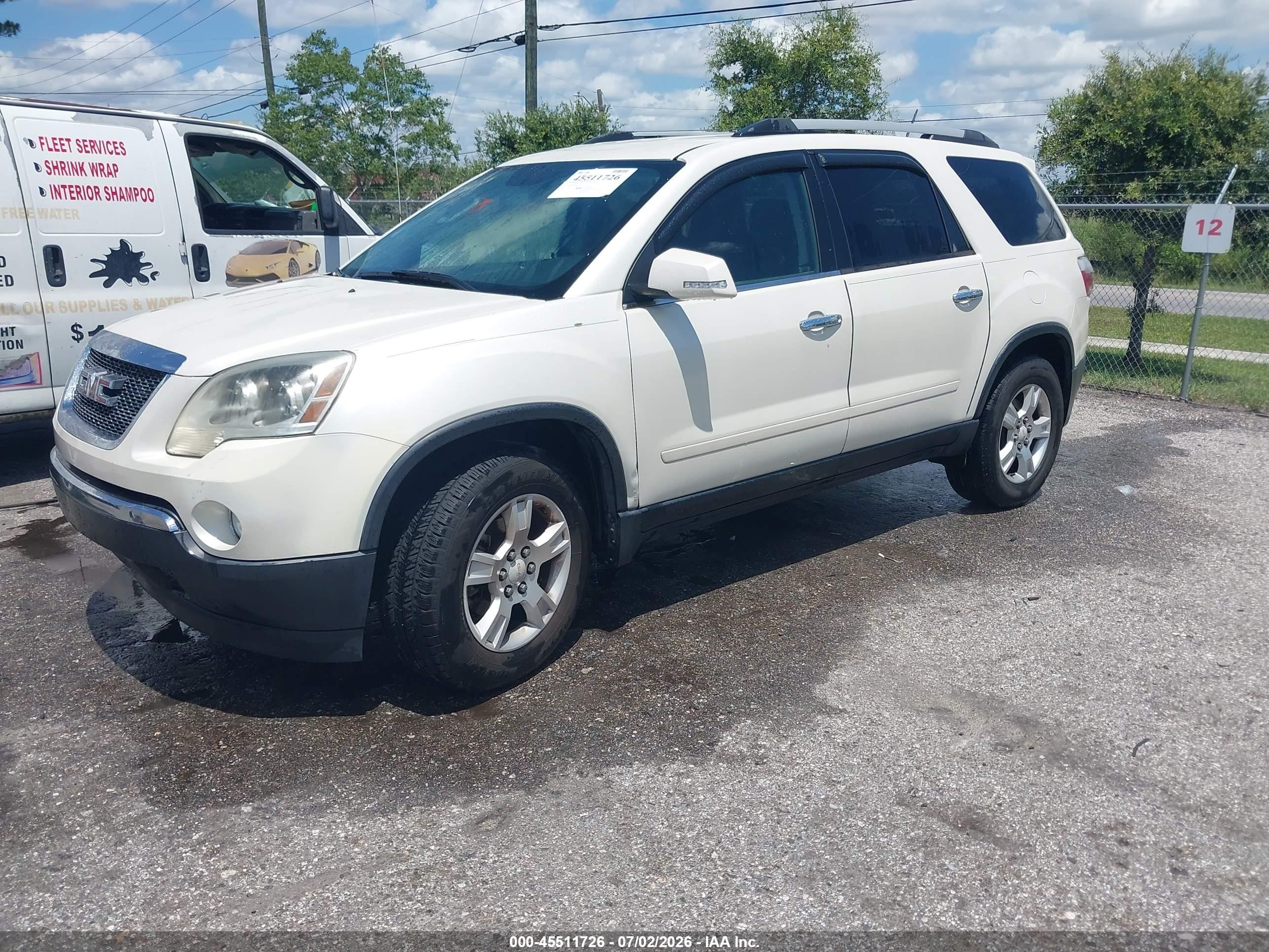 2012 Gmc Acadia Sle White vin: 1GKKRPED4CJ248855