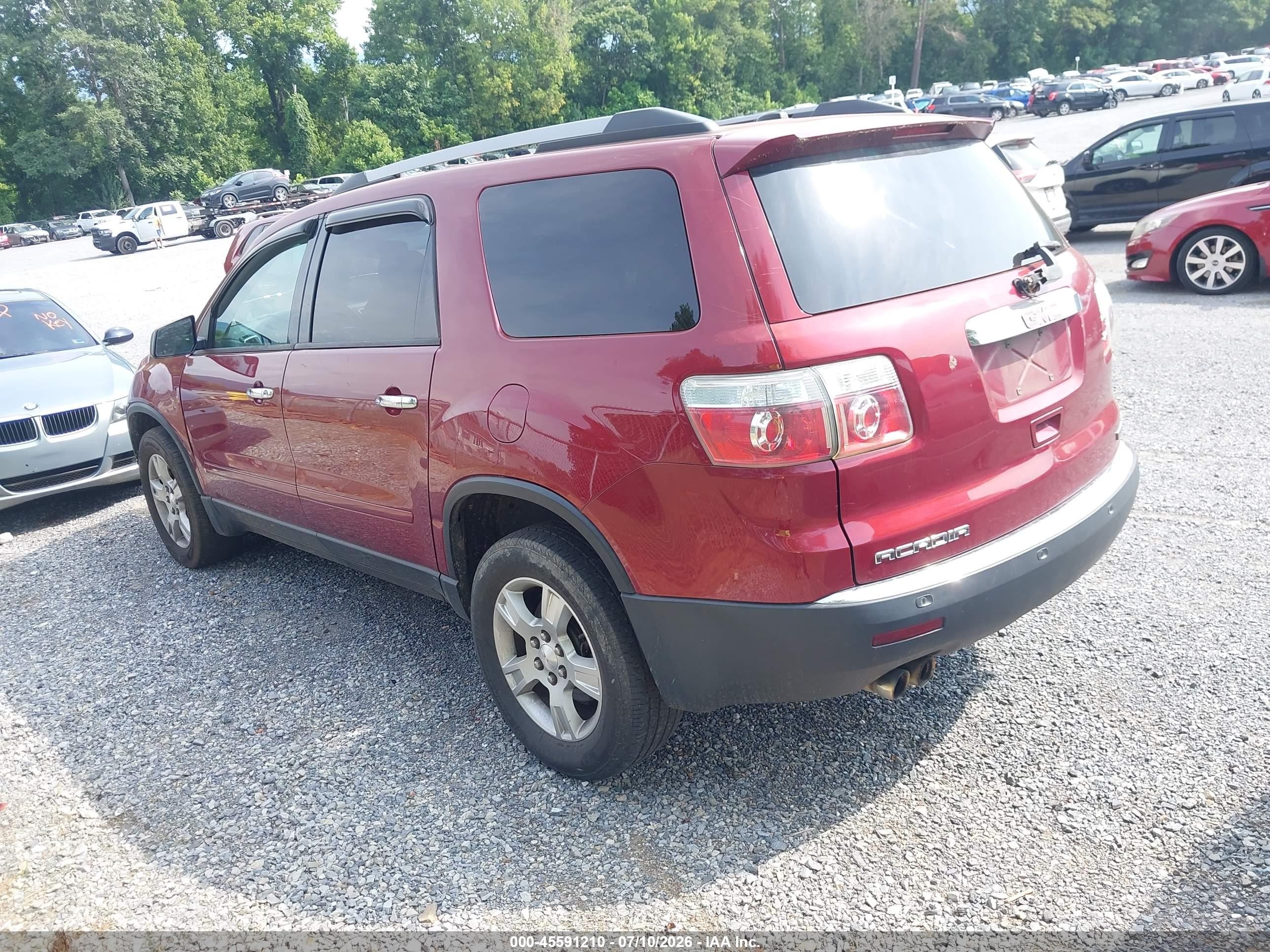 2011 Gmc Acadia Sle Red vin: 1GKKRPED5BJ186865
