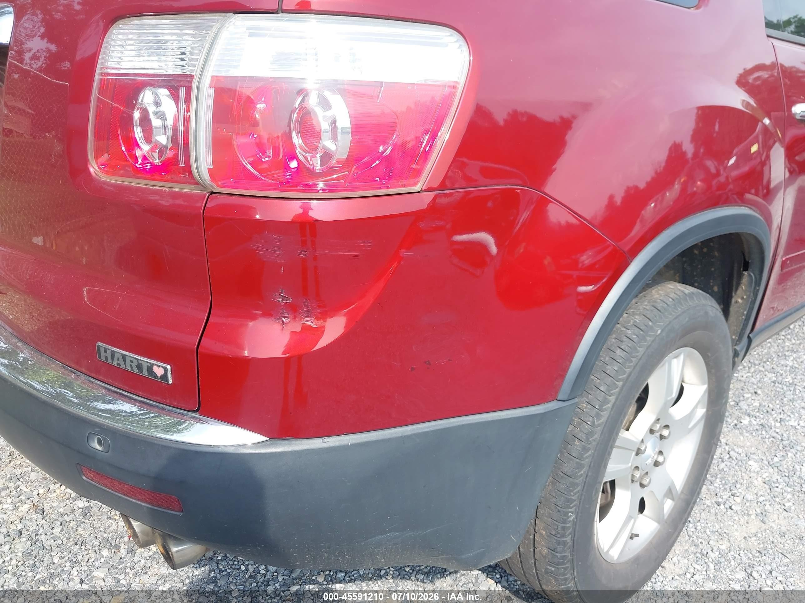 2011 Gmc Acadia Sle Red vin: 1GKKRPED5BJ186865