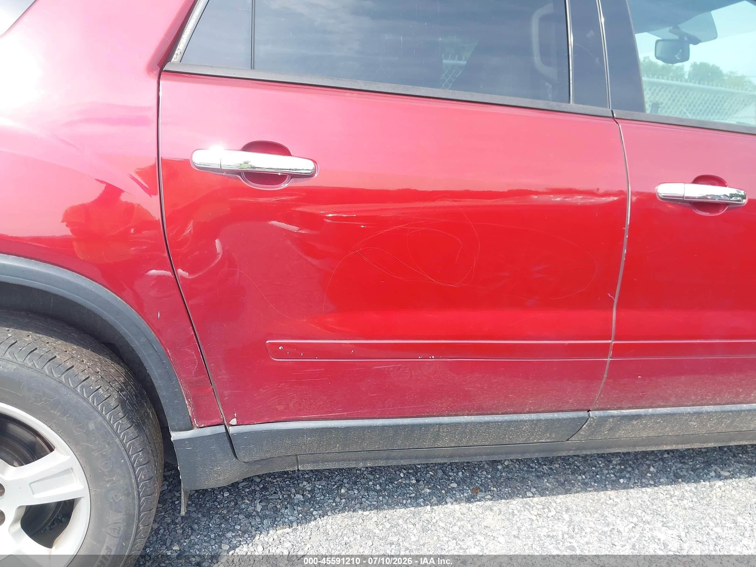 2011 Gmc Acadia Sle Red vin: 1GKKRPED5BJ186865