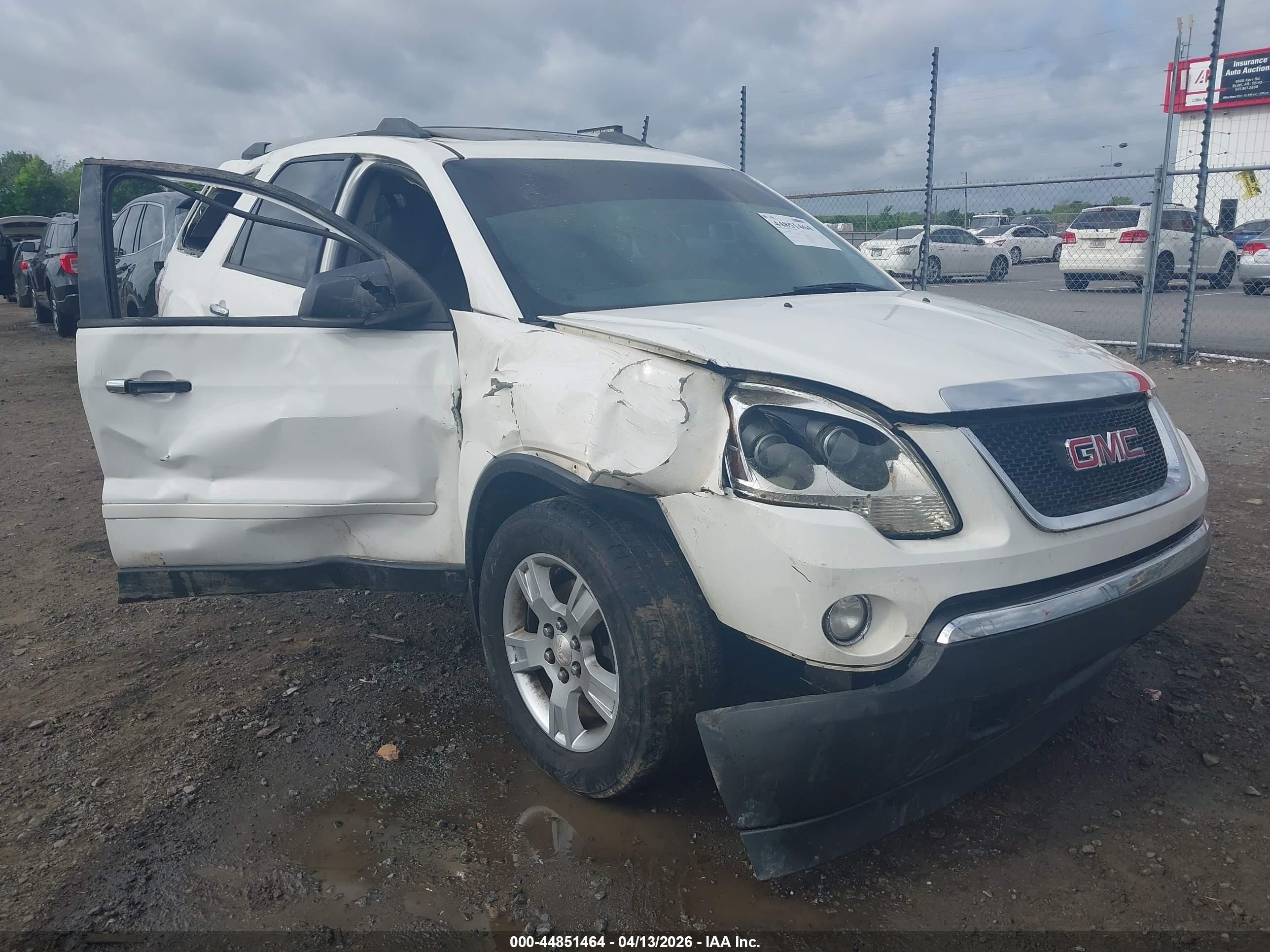 2012 Gmc Acadia Sle White vin: 1GKKRPED5CJ351721
