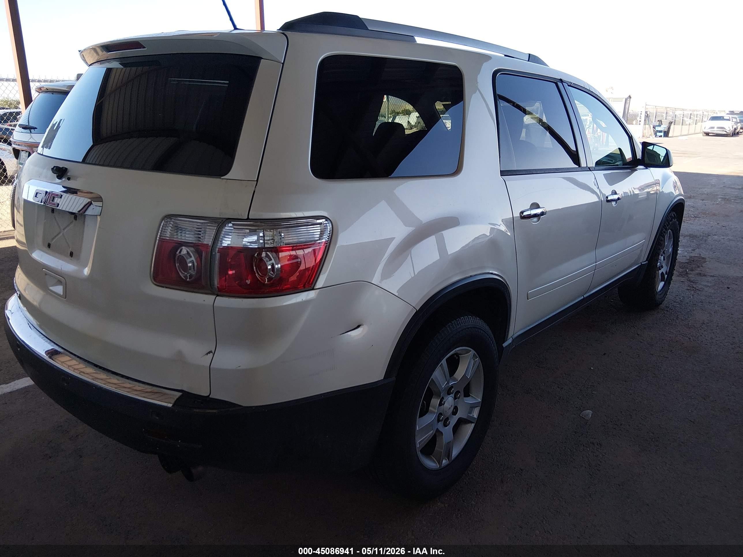 2011 Gmc Acadia Sle White vin: 1GKKRPED6BJ355601