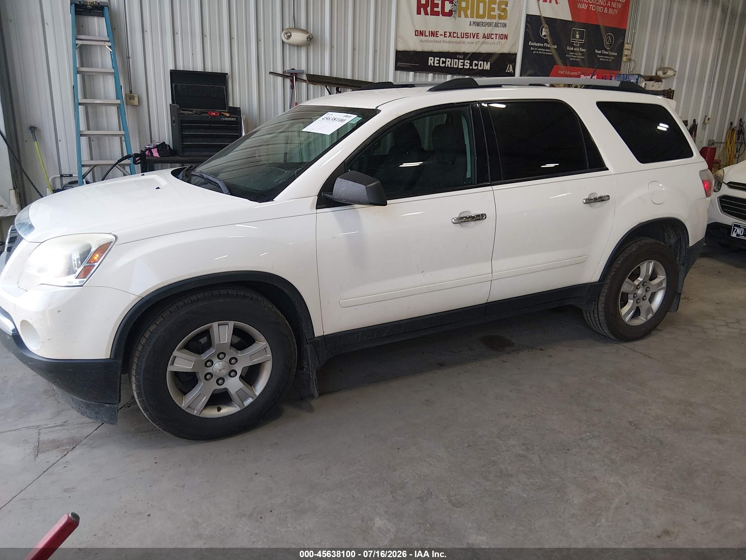 2011 Gmc Acadia Sle White vin: 1GKKRPED8BJ371704
