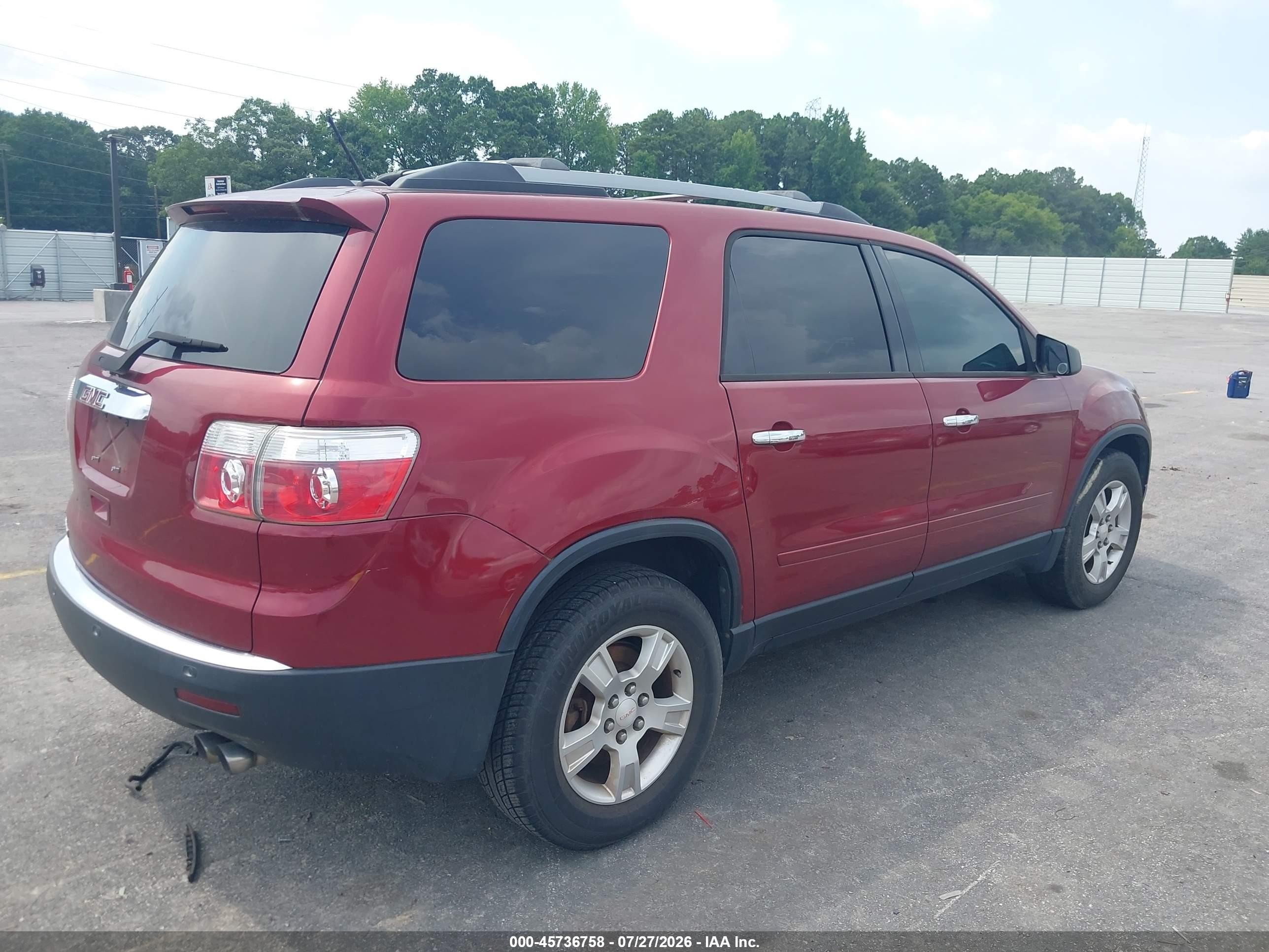 2011 Gmc Acadia Sle Maroon vin: 1GKKRPED9BJ110372