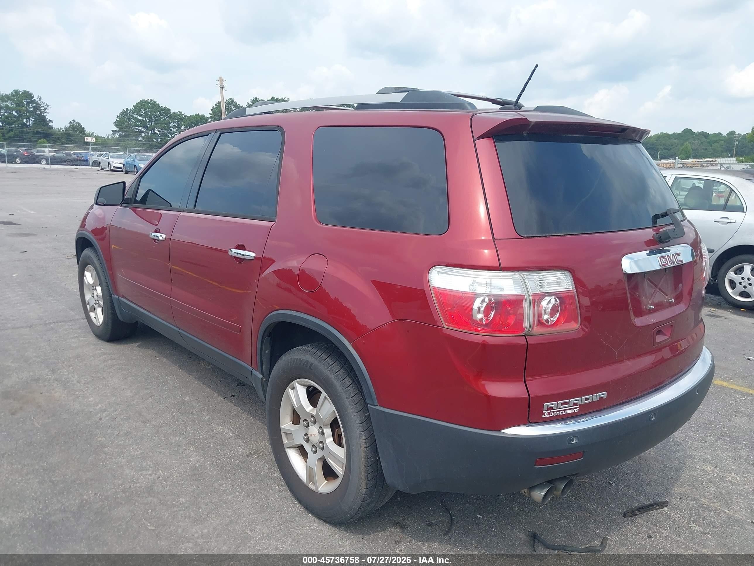 2011 Gmc Acadia Sle Maroon vin: 1GKKRPED9BJ110372