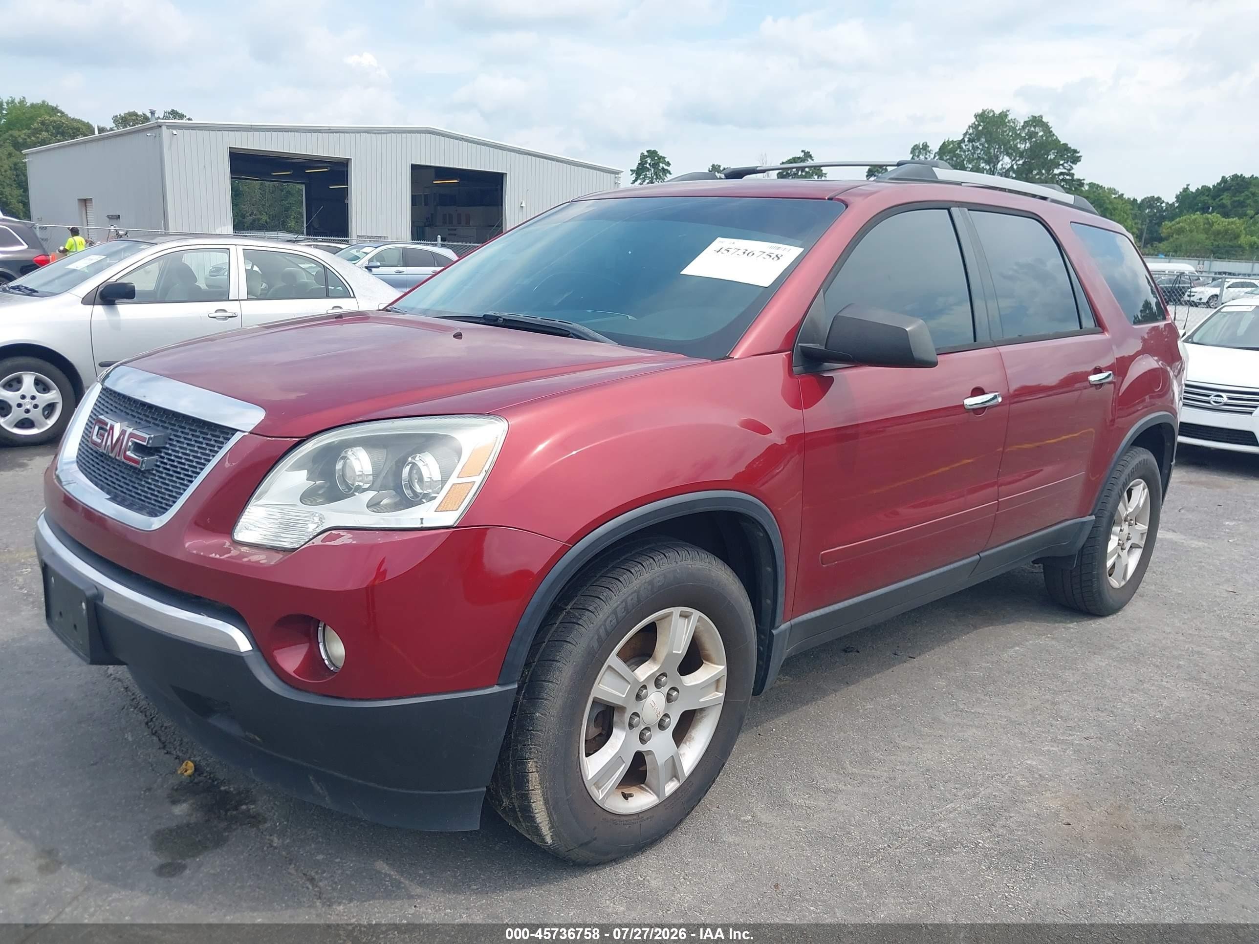 2011 Gmc Acadia Sle Maroon vin: 1GKKRPED9BJ110372