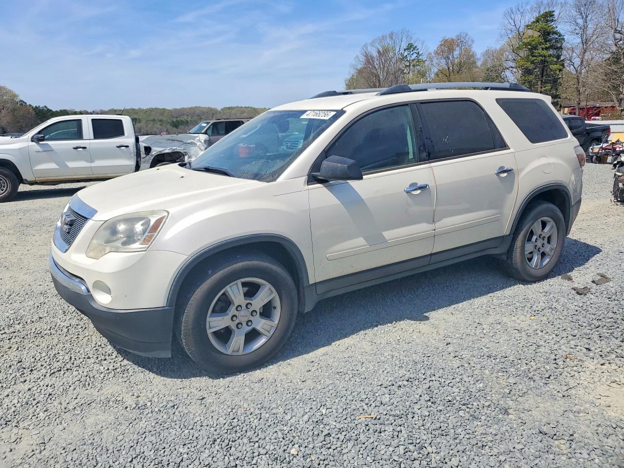 2012 Gmc Acadia Sle White vin: 1GKKRPED9CJ201496