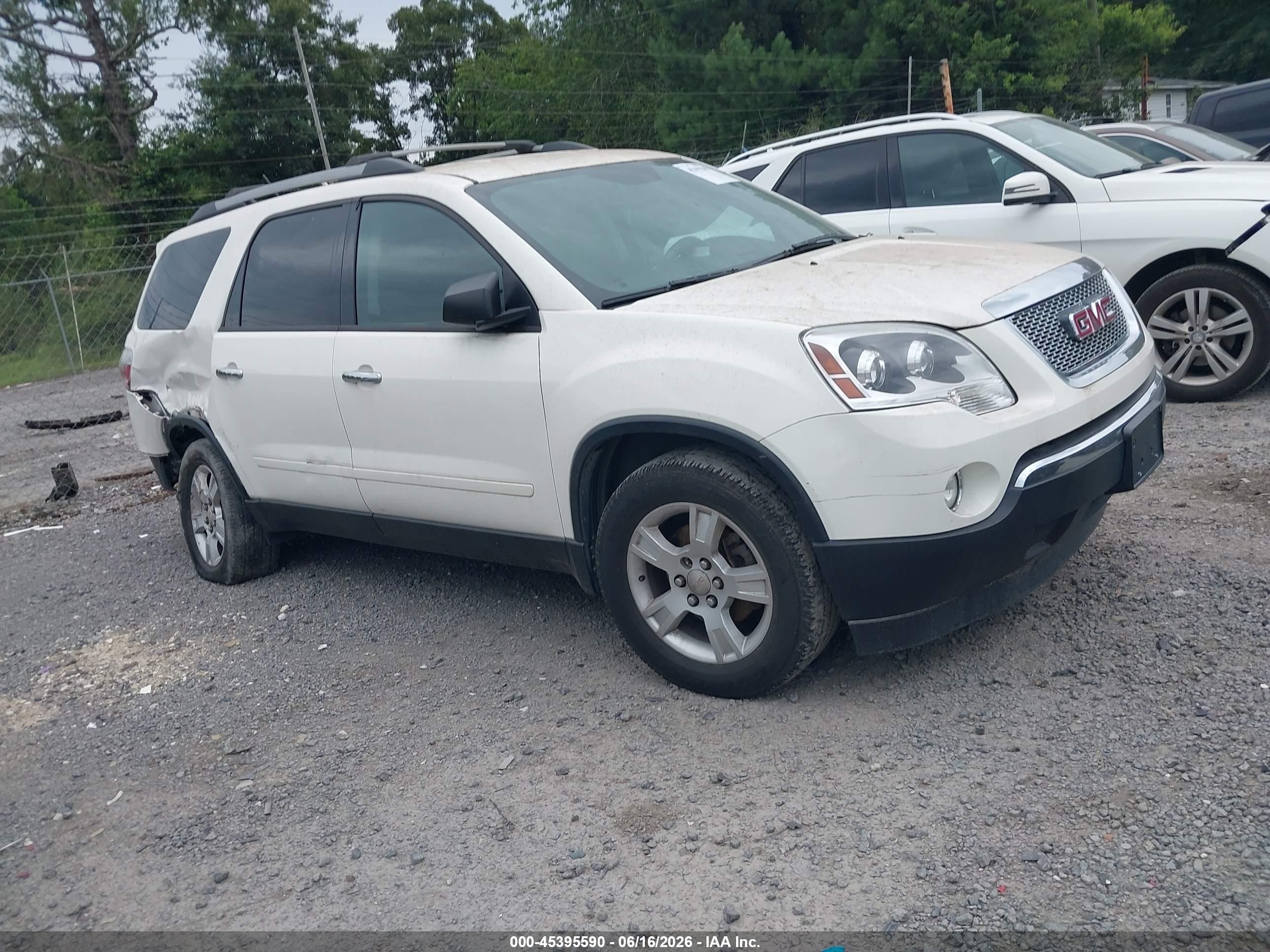 2012 Gmc Acadia Sle White vin: 1GKKRPEDXCJ323915