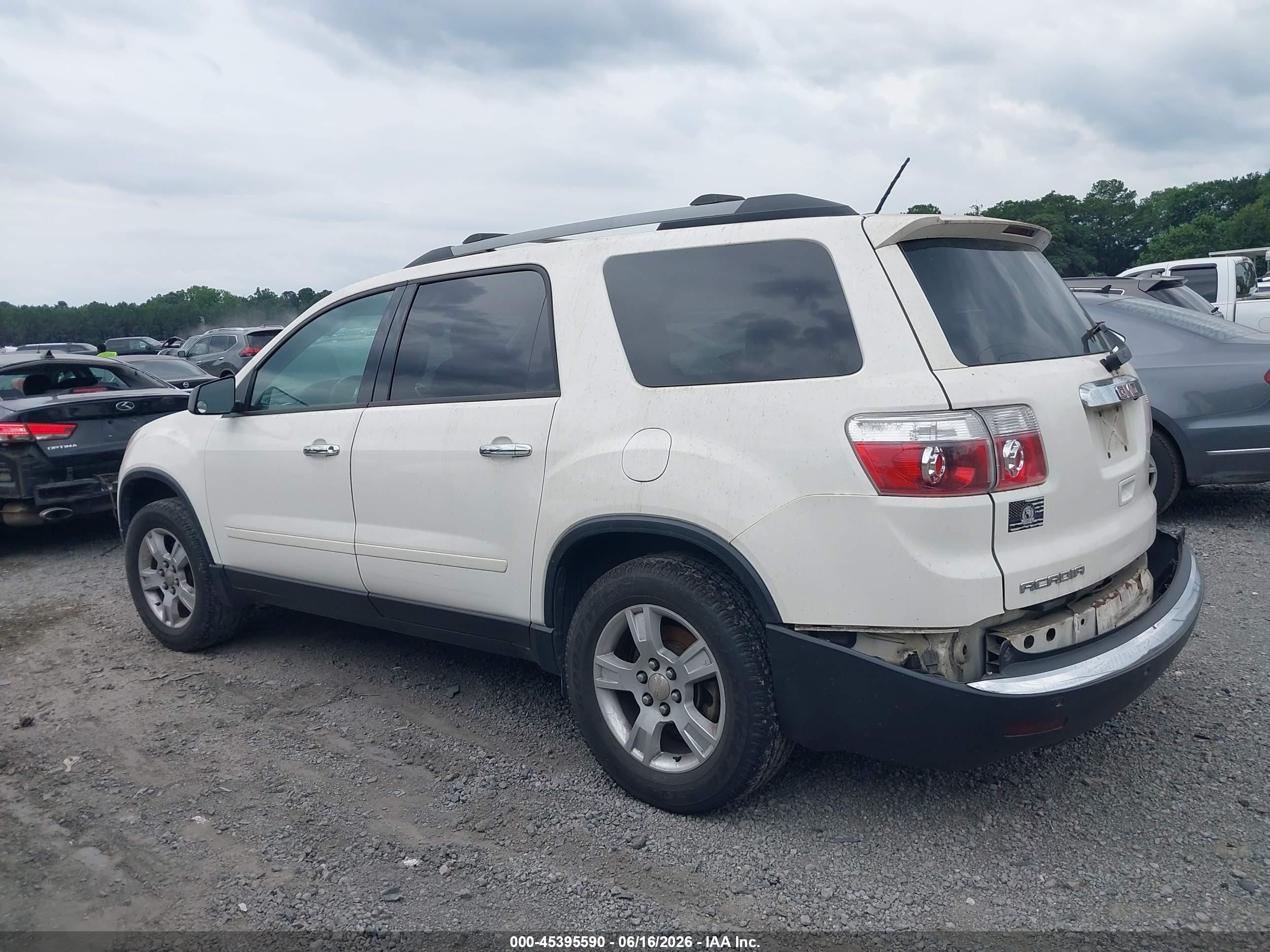 2012 Gmc Acadia Sle White vin: 1GKKRPEDXCJ323915