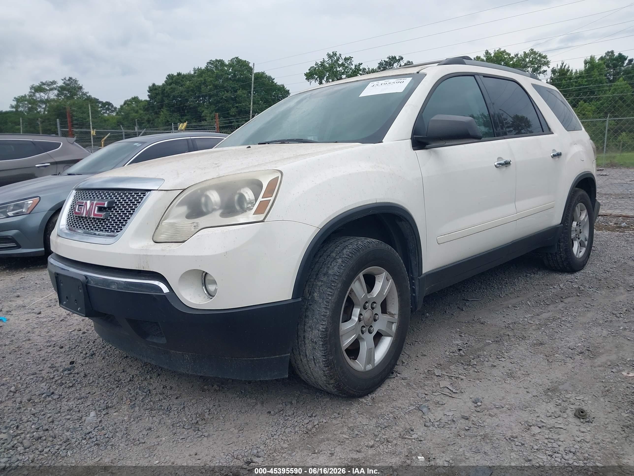 2012 Gmc Acadia Sle White vin: 1GKKRPEDXCJ323915