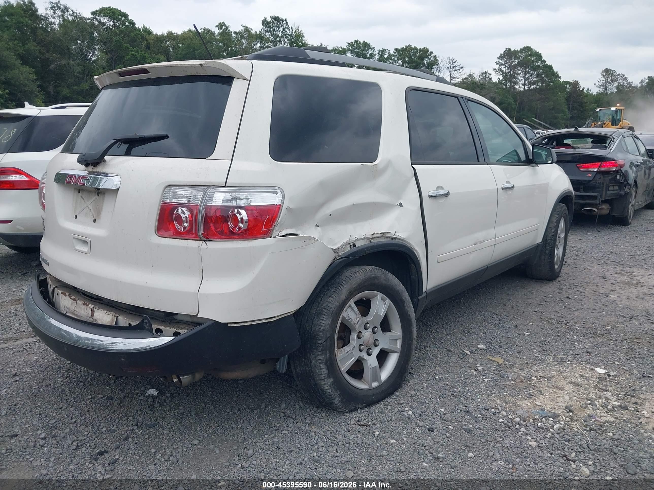 2012 Gmc Acadia Sle White vin: 1GKKRPEDXCJ323915