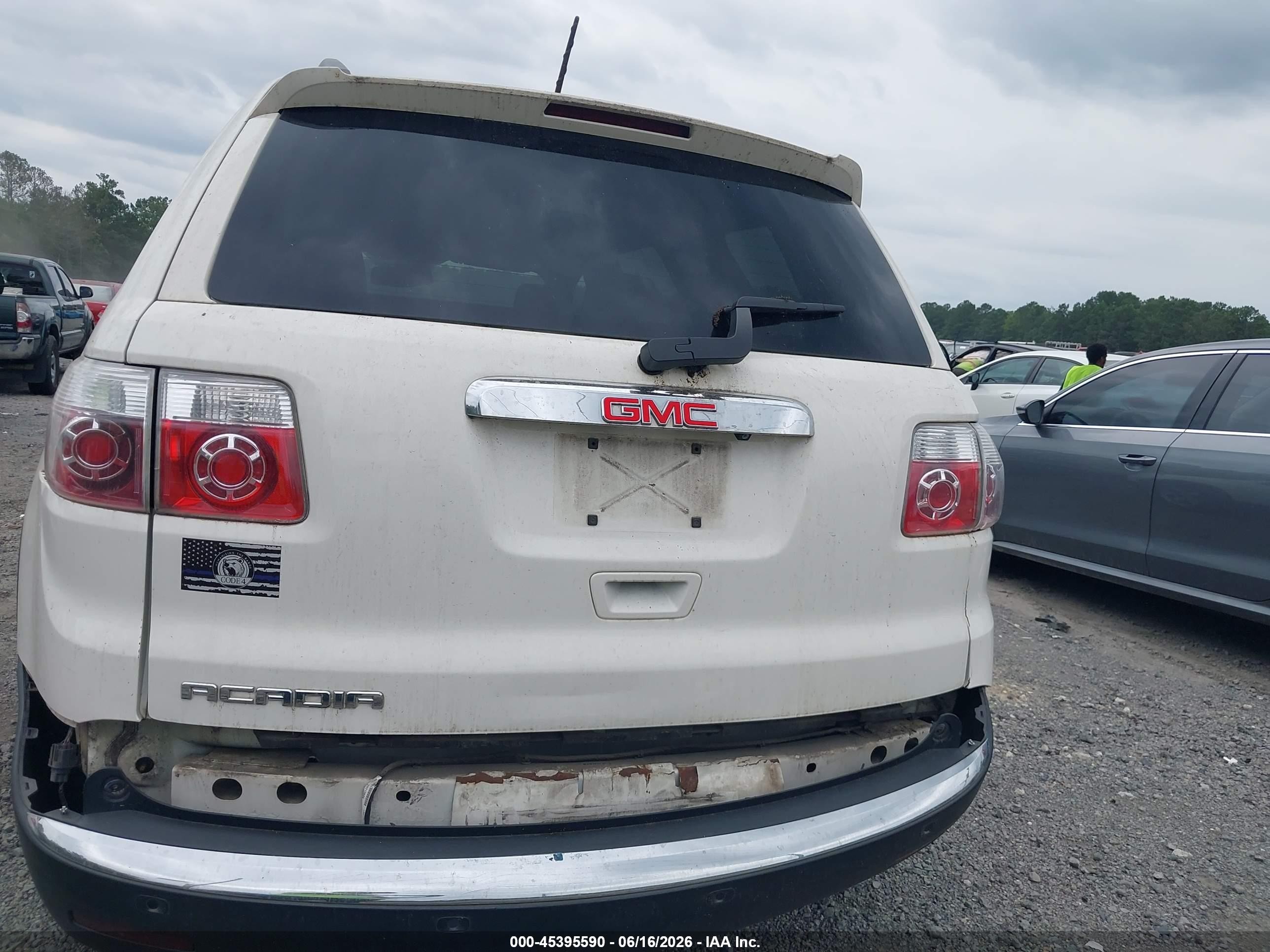 2012 Gmc Acadia Sle White vin: 1GKKRPEDXCJ323915