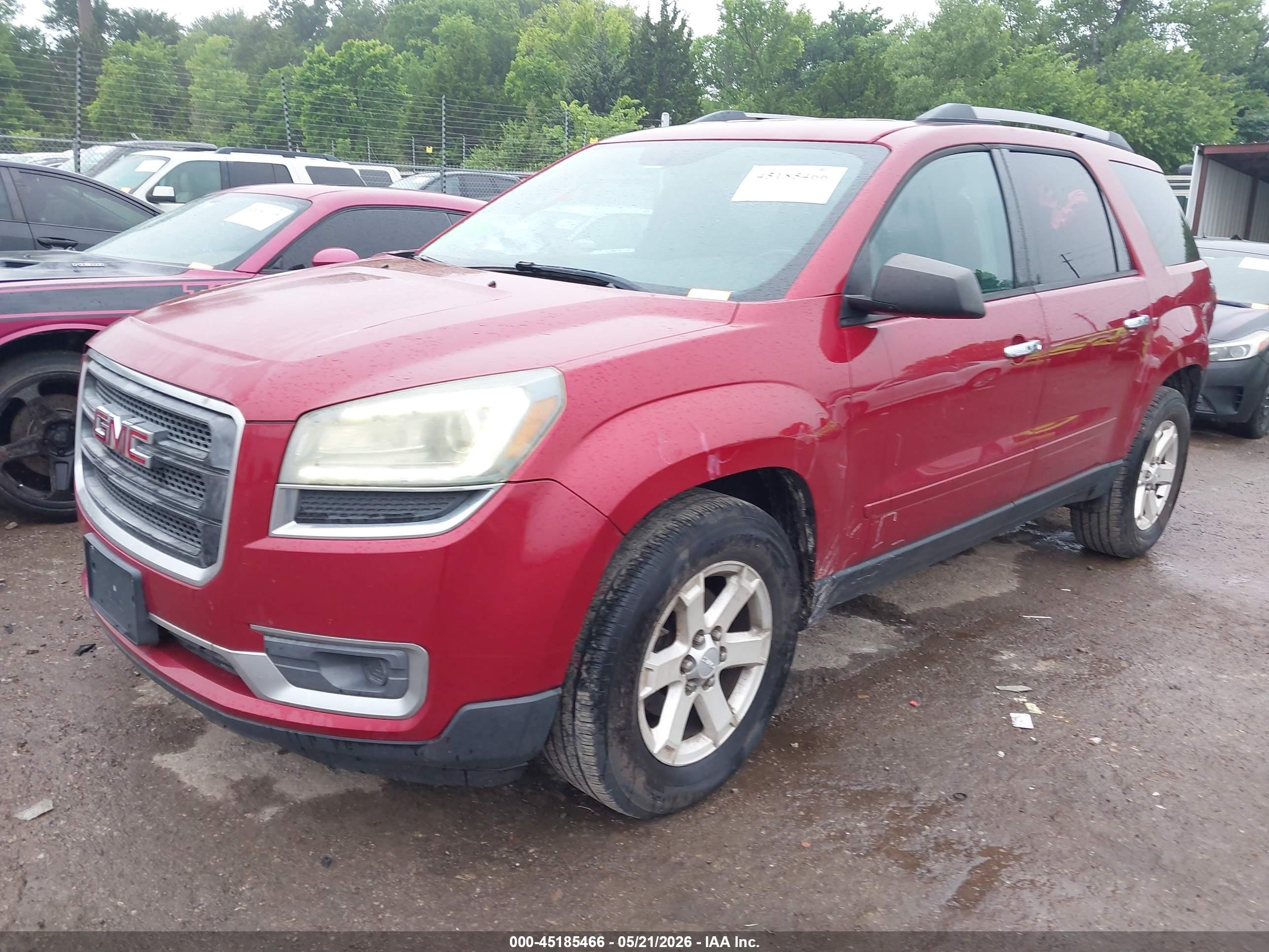 2014 Gmc Acadia Sle-2 Red vin: 1GKKRPKD0EJ204875