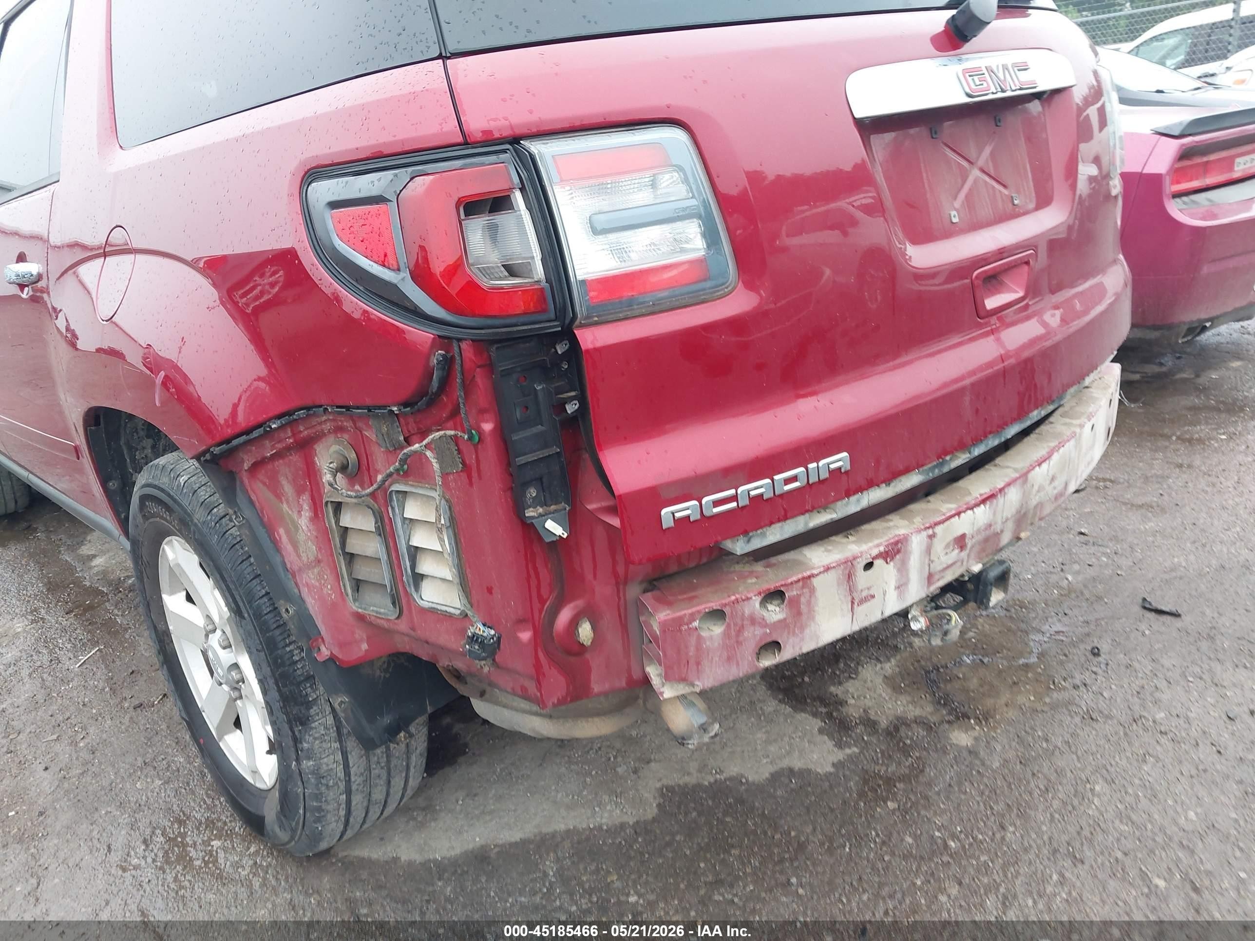 2014 Gmc Acadia Sle-2 Red vin: 1GKKRPKD0EJ204875