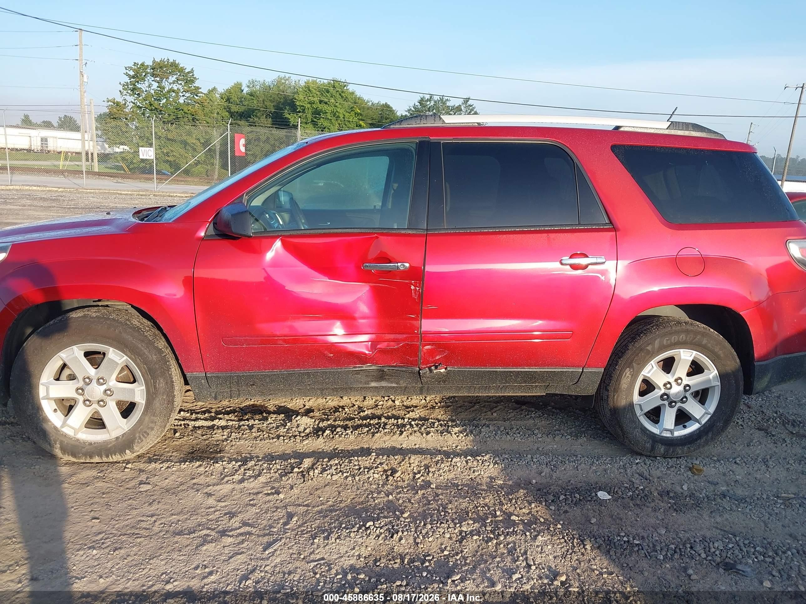2014 Gmc Acadia Sle-2 Red vin: 1GKKRPKD0EJ332971
