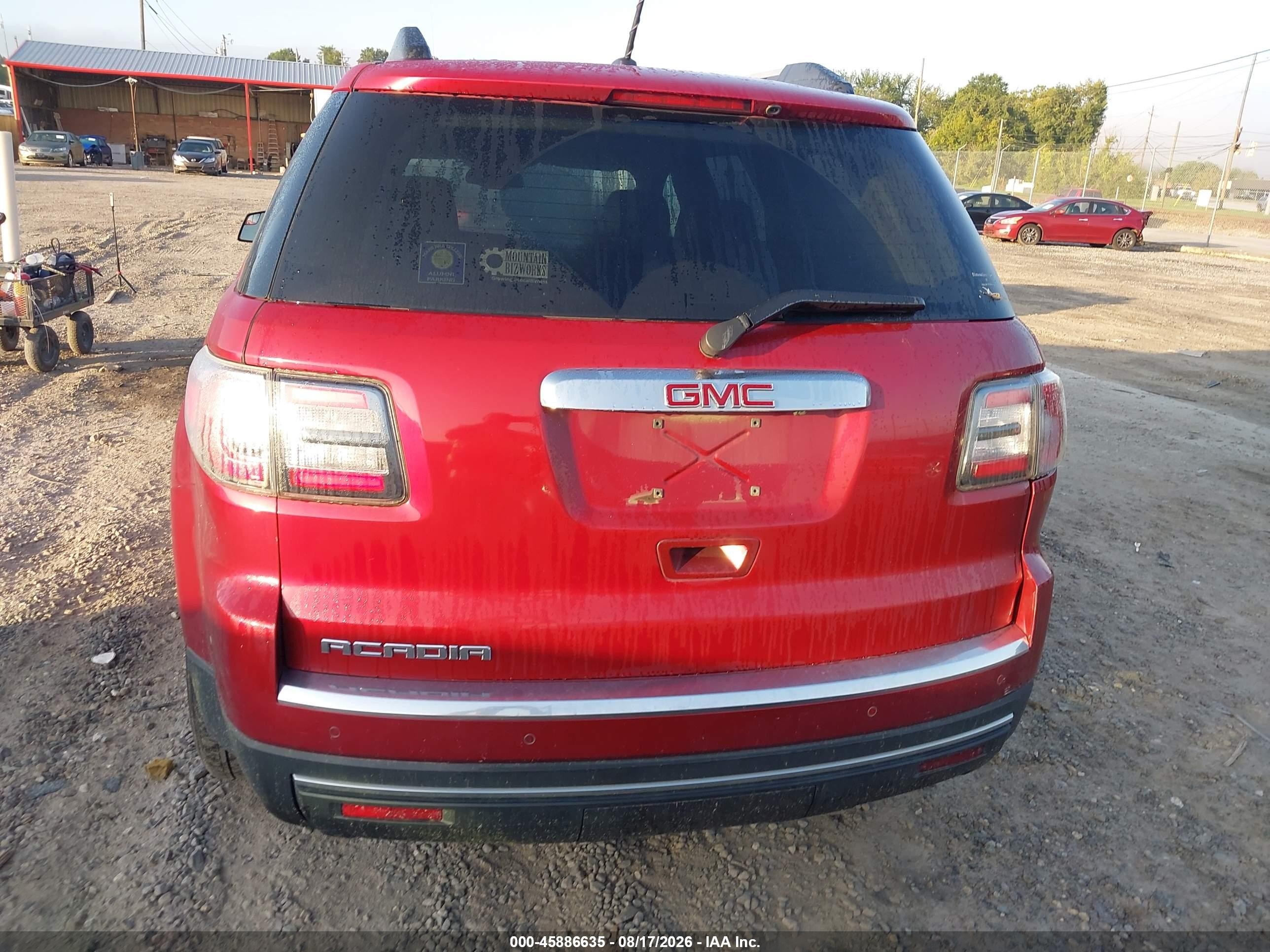 2014 Gmc Acadia Sle-2 Red vin: 1GKKRPKD0EJ332971