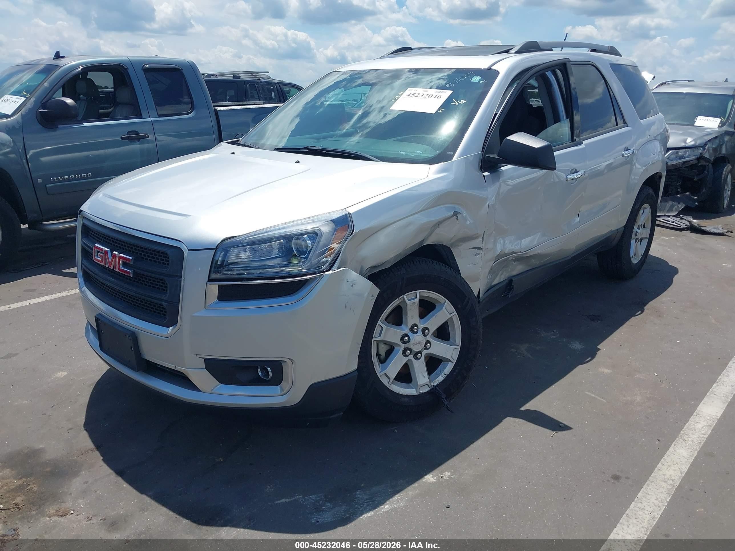 2014 Gmc Acadia Sle-2 Silver vin: 1GKKRPKD1EJ274319