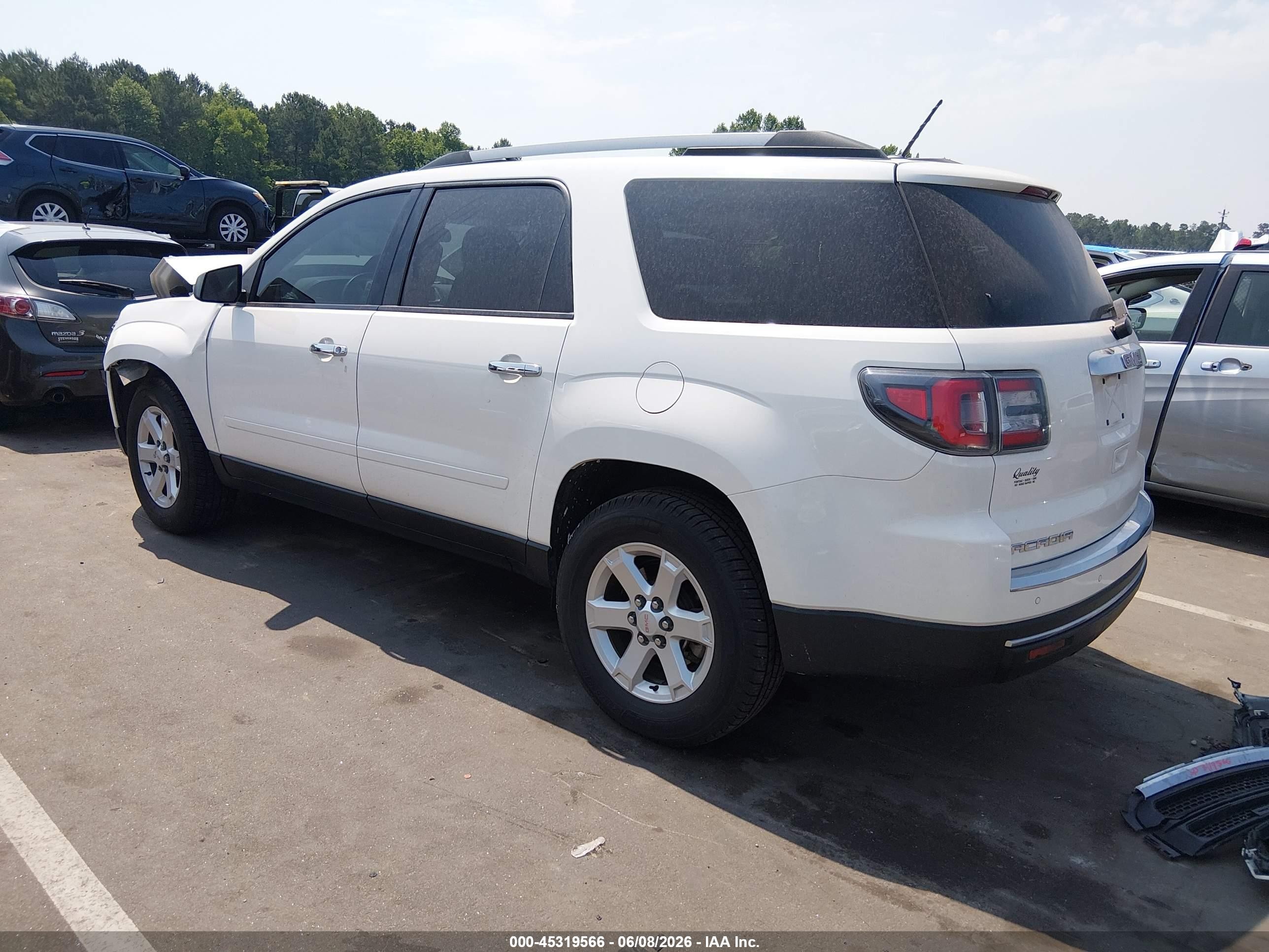 2015 Gmc Acadia Sle-2 White vin: 1GKKRPKD1FJ190843
