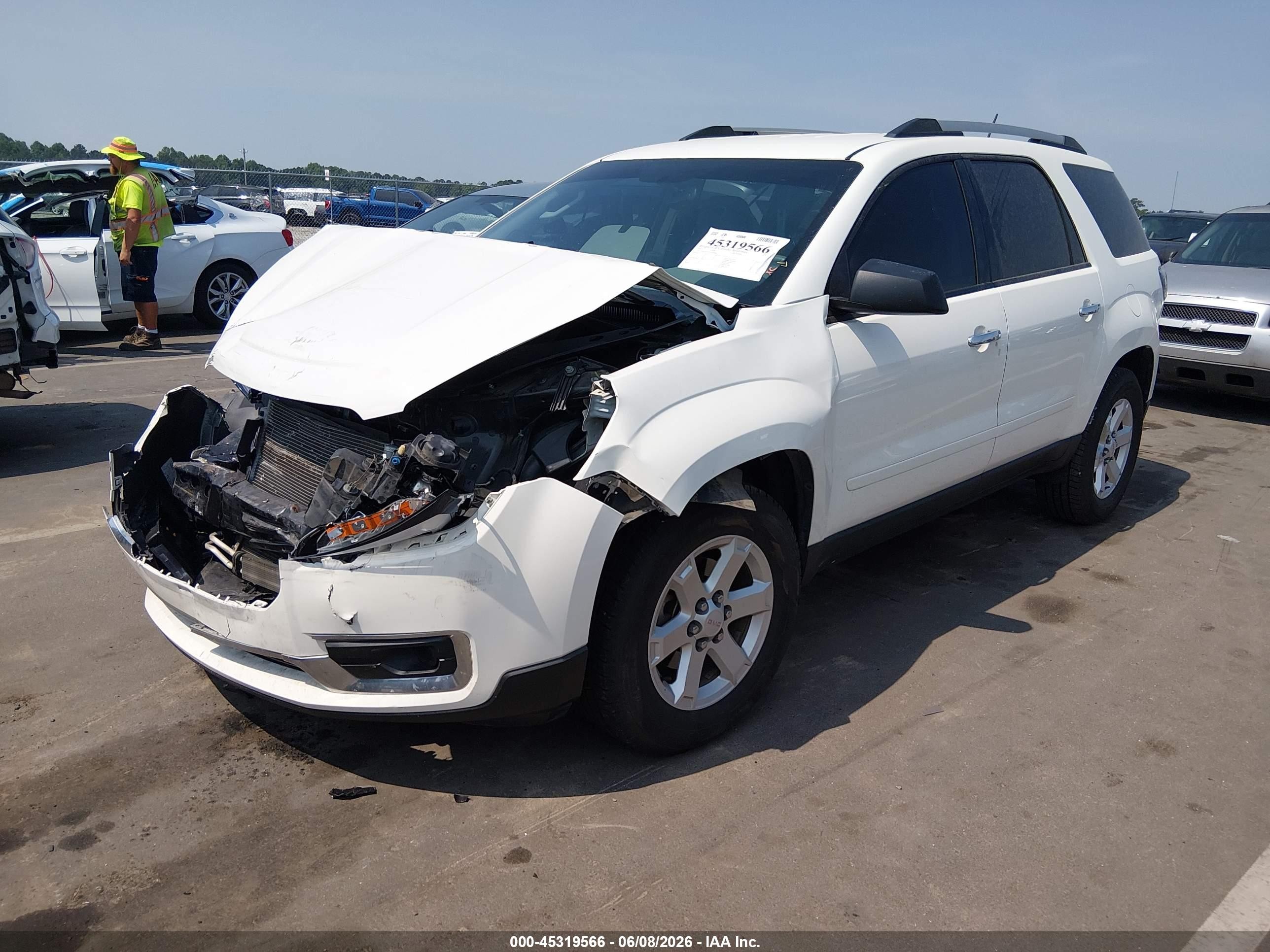 2015 Gmc Acadia Sle-2 White vin: 1GKKRPKD1FJ190843