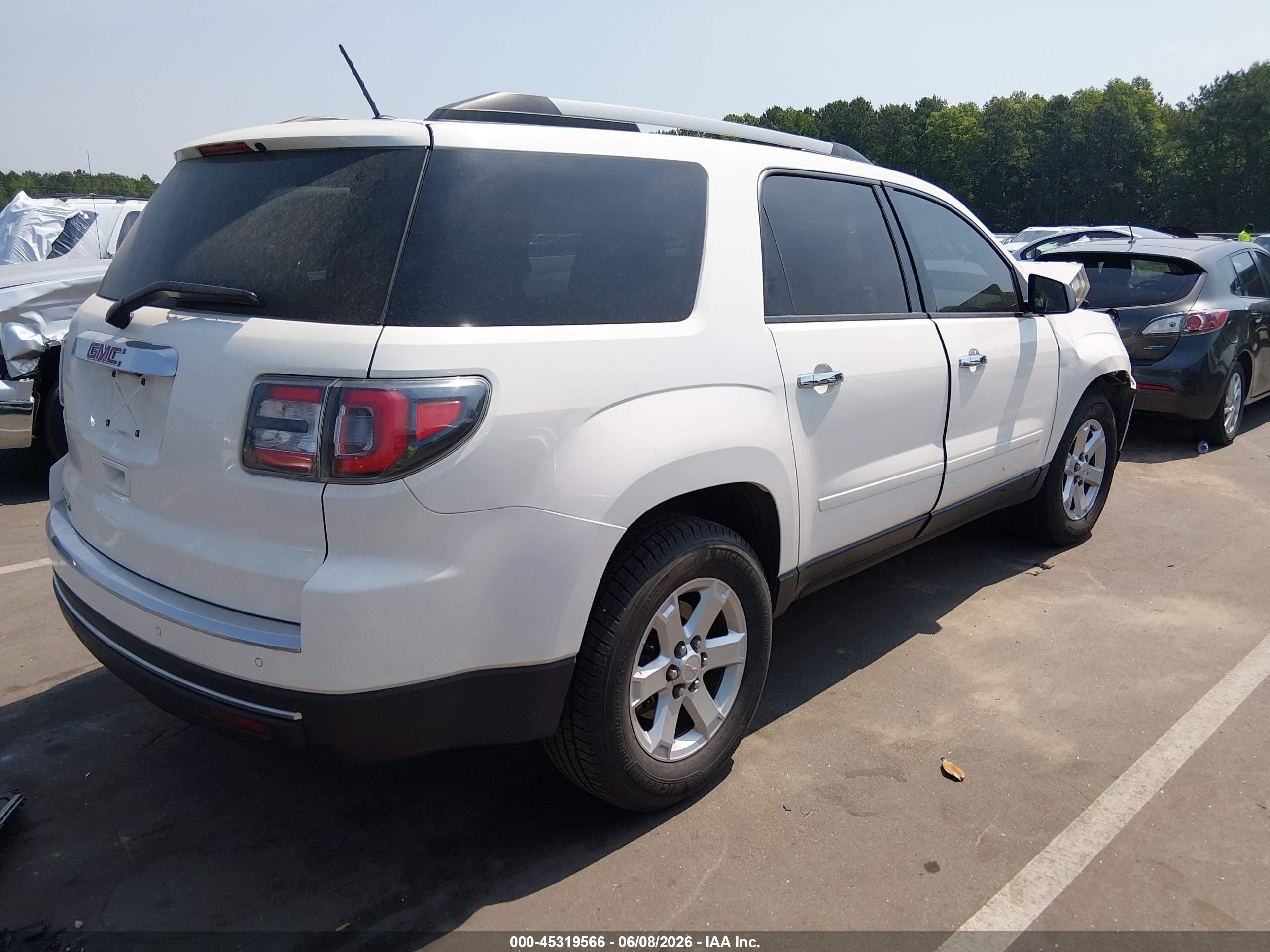 2015 Gmc Acadia Sle-2 White vin: 1GKKRPKD1FJ190843