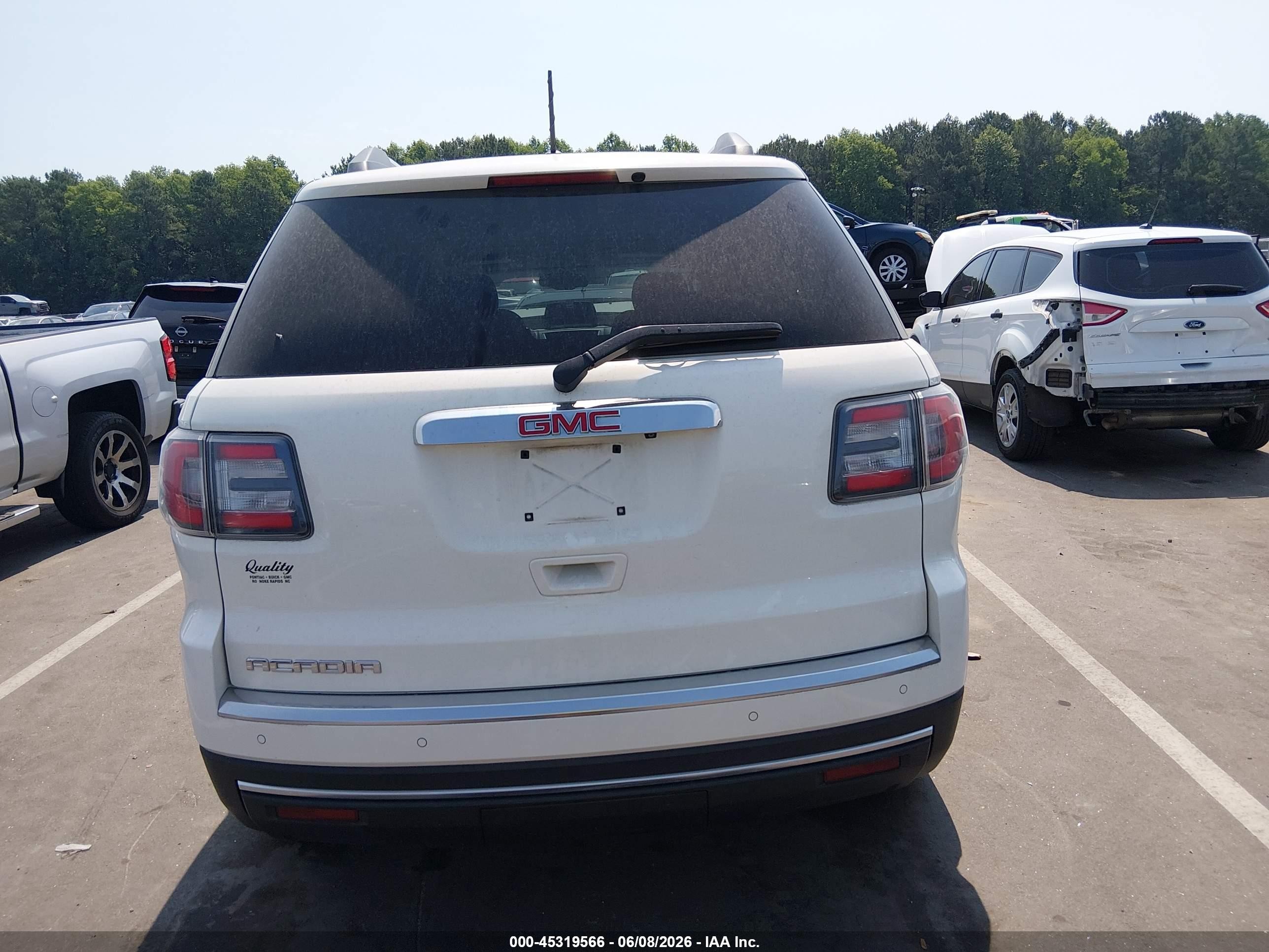 2015 Gmc Acadia Sle-2 White vin: 1GKKRPKD1FJ190843