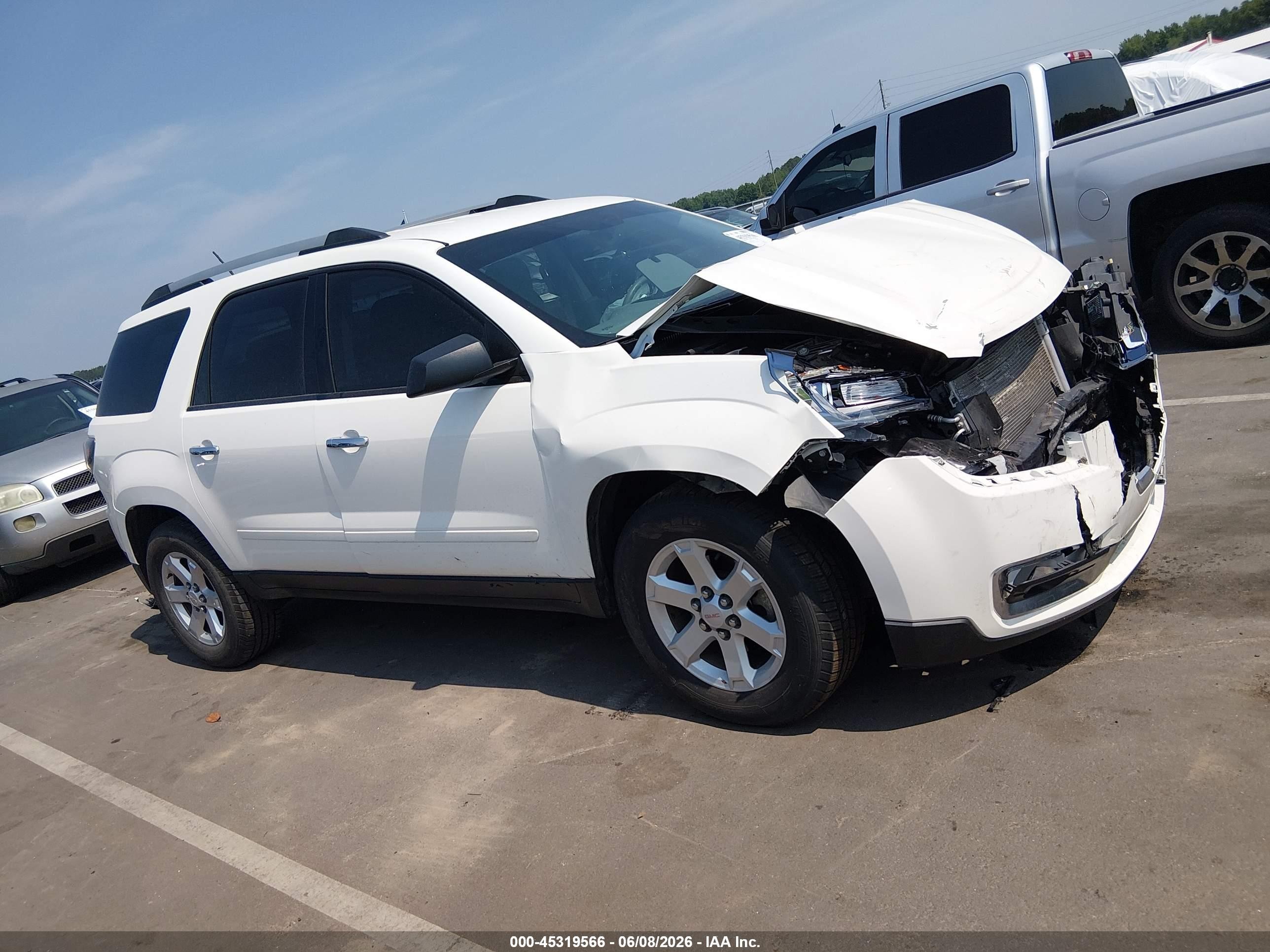 2015 Gmc Acadia Sle-2 White vin: 1GKKRPKD1FJ190843