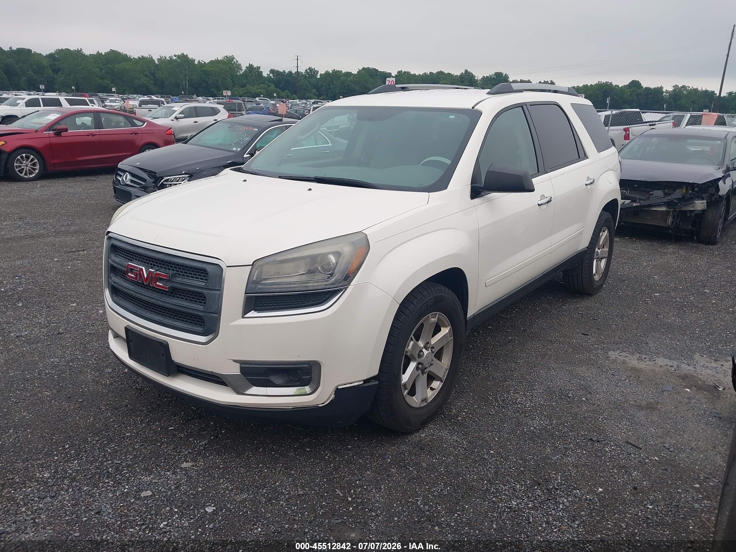 2015 Gmc Acadia Sle-2 White vin: 1GKKRPKD1FJ222500