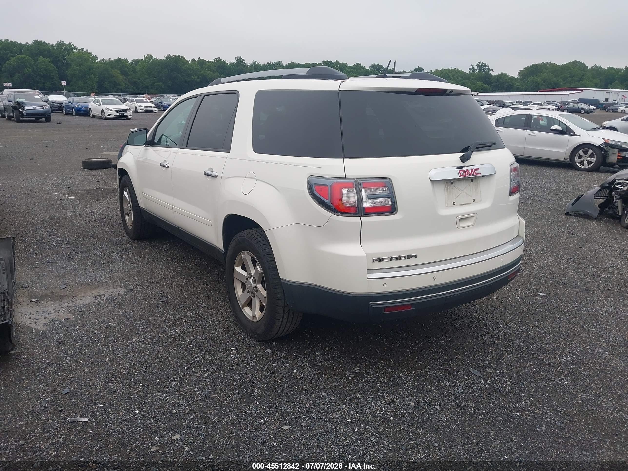 2015 Gmc Acadia Sle-2 White vin: 1GKKRPKD1FJ222500