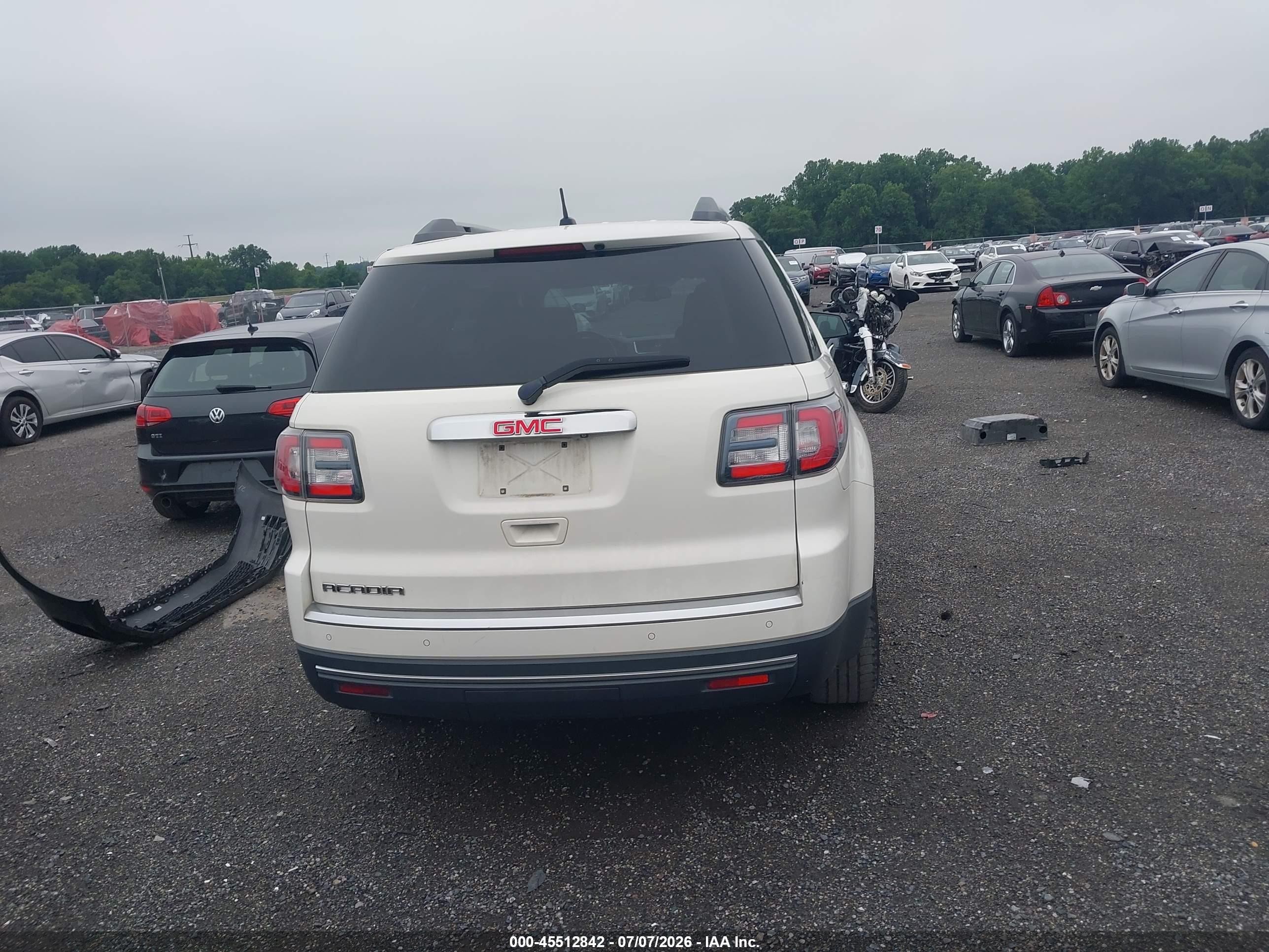 2015 Gmc Acadia Sle-2 White vin: 1GKKRPKD1FJ222500