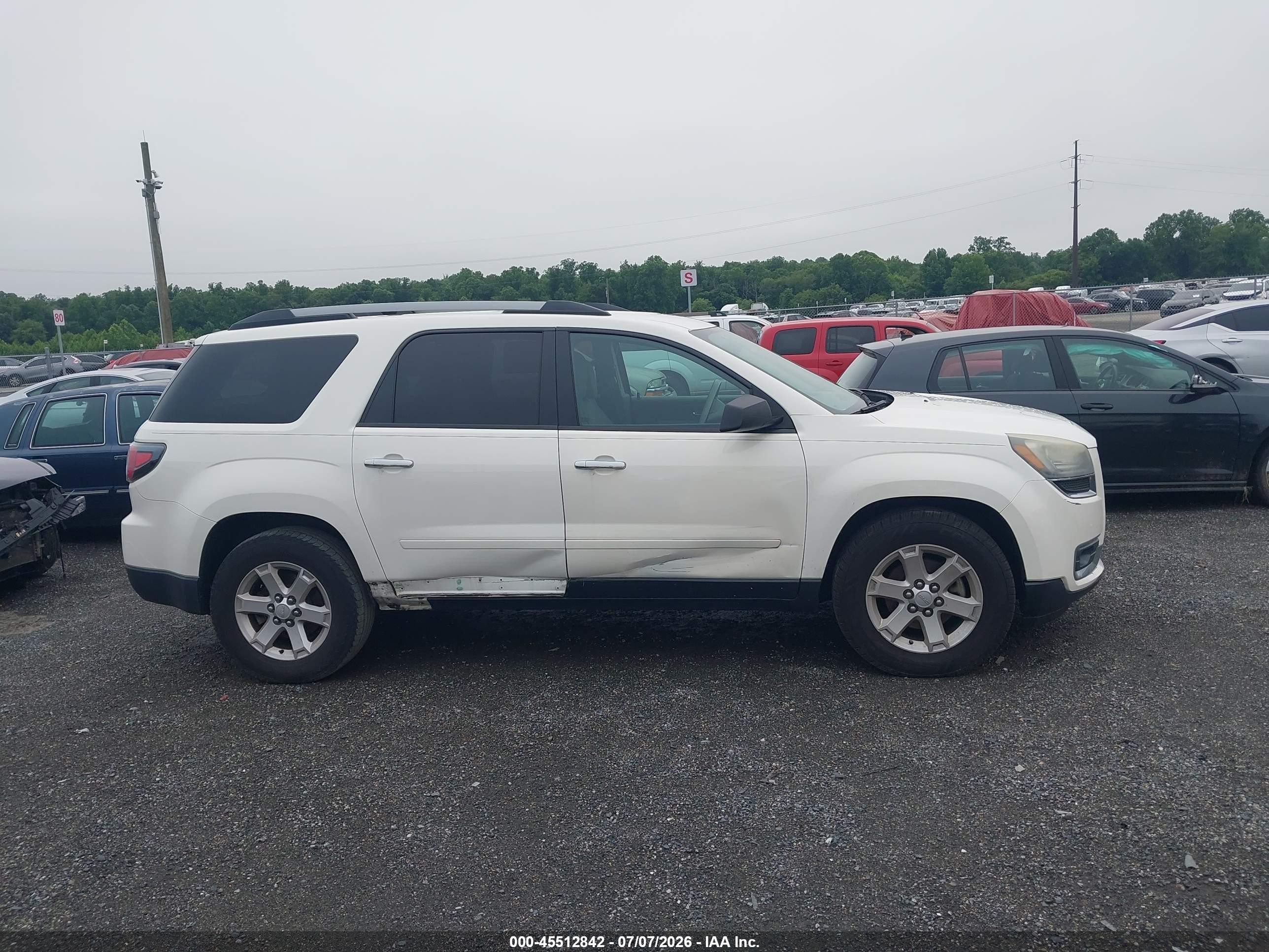 2015 Gmc Acadia Sle-2 White vin: 1GKKRPKD1FJ222500