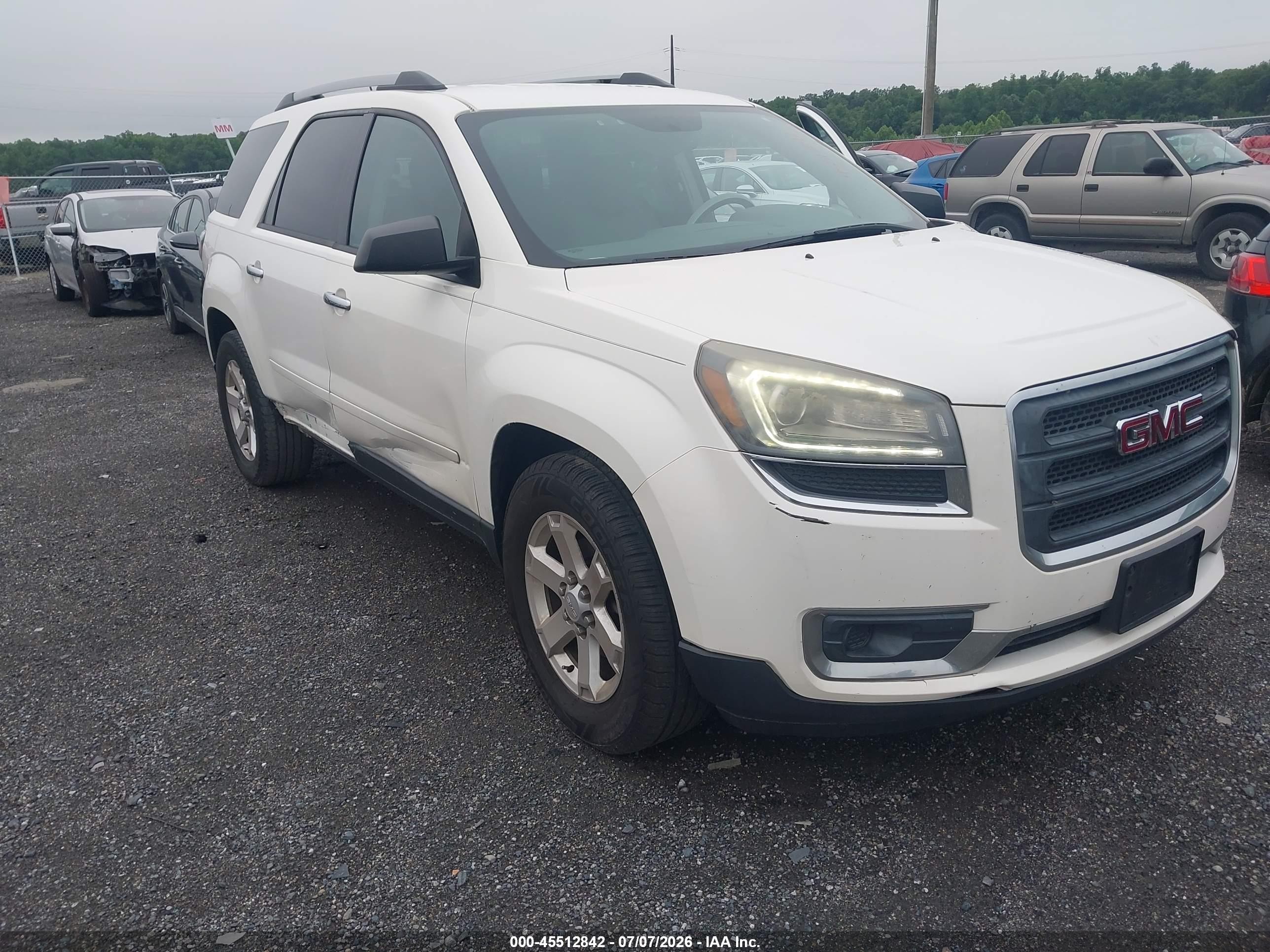 2015 Gmc Acadia Sle-2 White vin: 1GKKRPKD1FJ222500