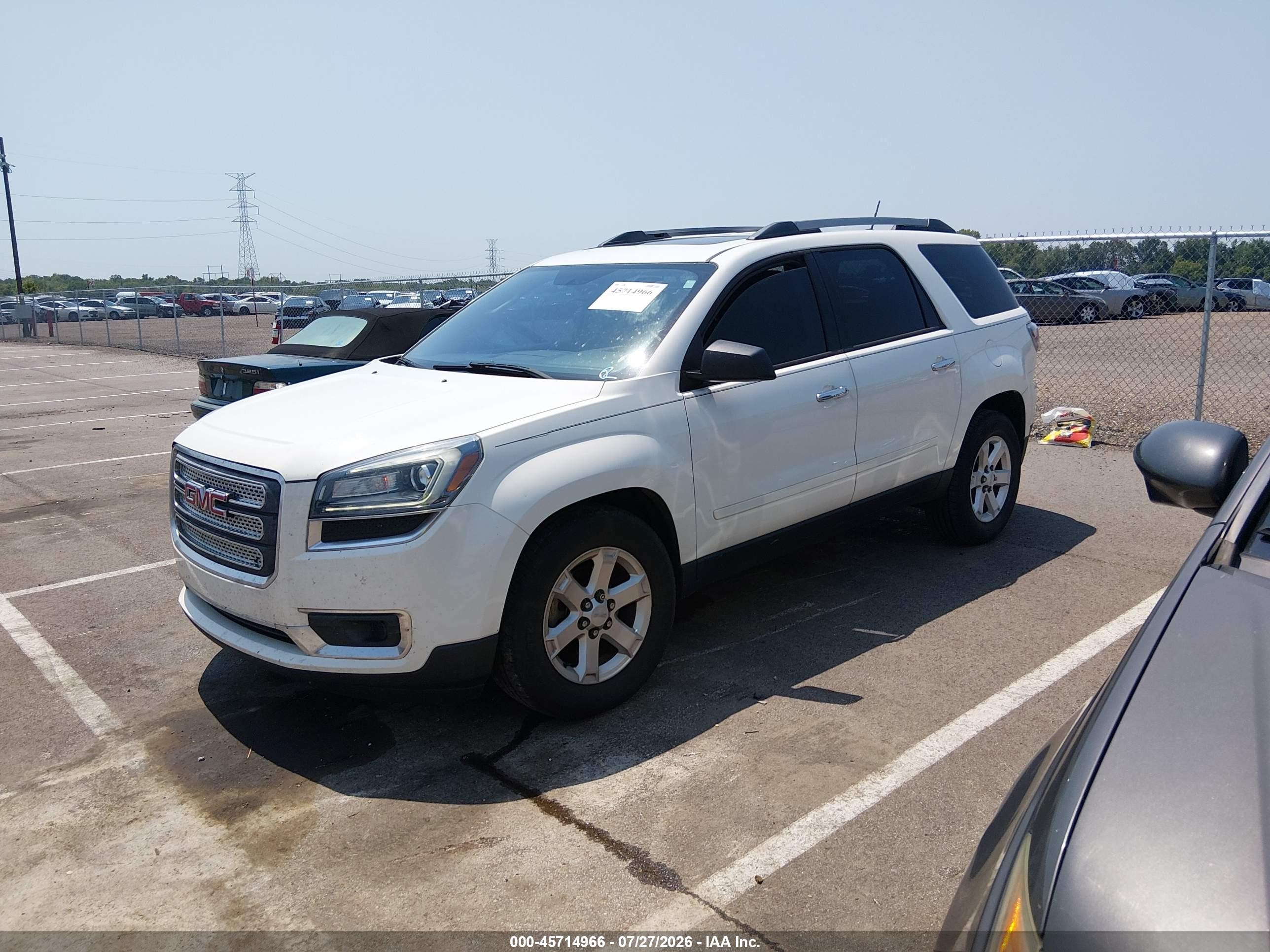 2014 Gmc Acadia Sle-2 White vin: 1GKKRPKD2EJ191501