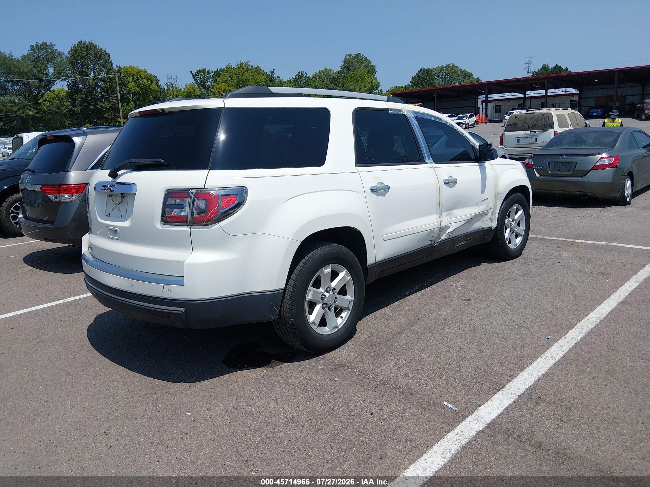 2014 Gmc Acadia Sle-2 White vin: 1GKKRPKD2EJ191501