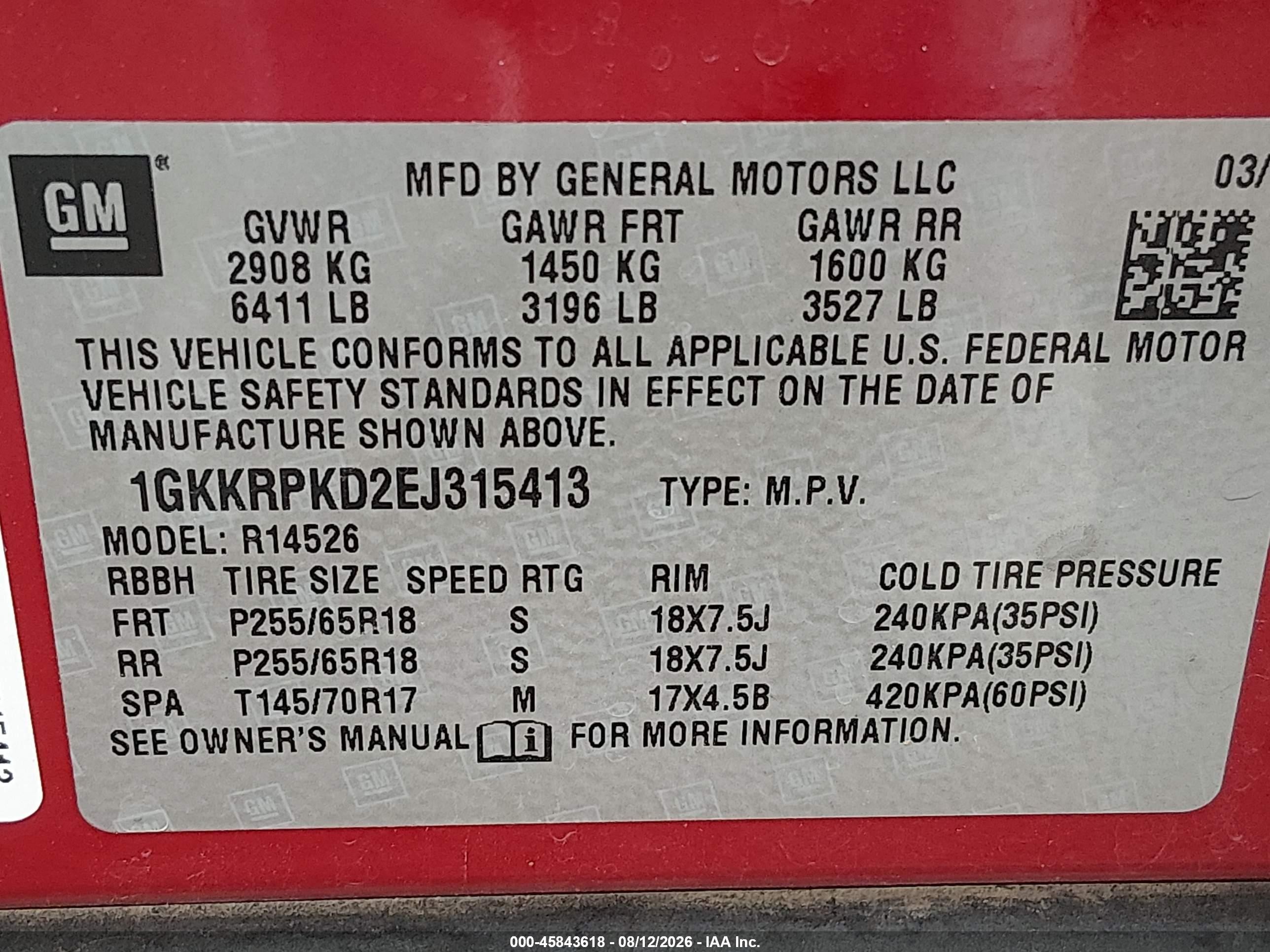 2014 Gmc Acadia Sle-2 Красный vin: 1GKKRPKD2EJ315413