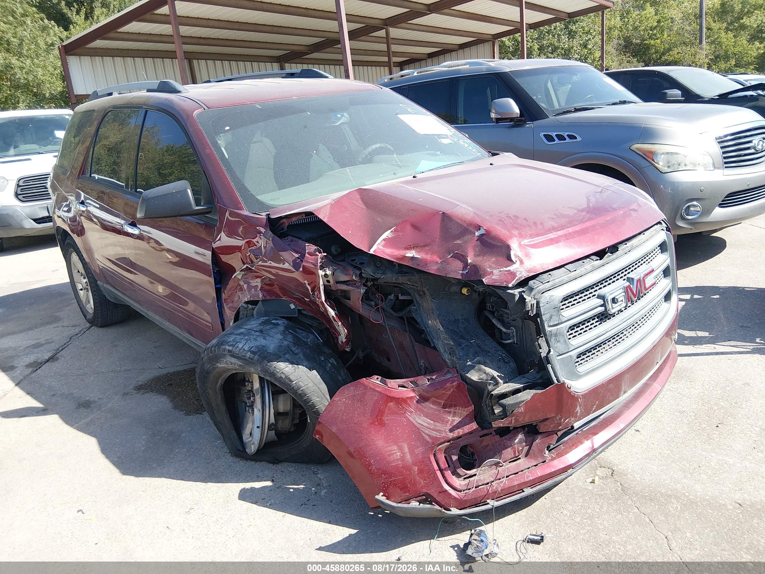 2015 Gmc Acadia Sle-2 Burgundy vin: 1GKKRPKD2FJ345707